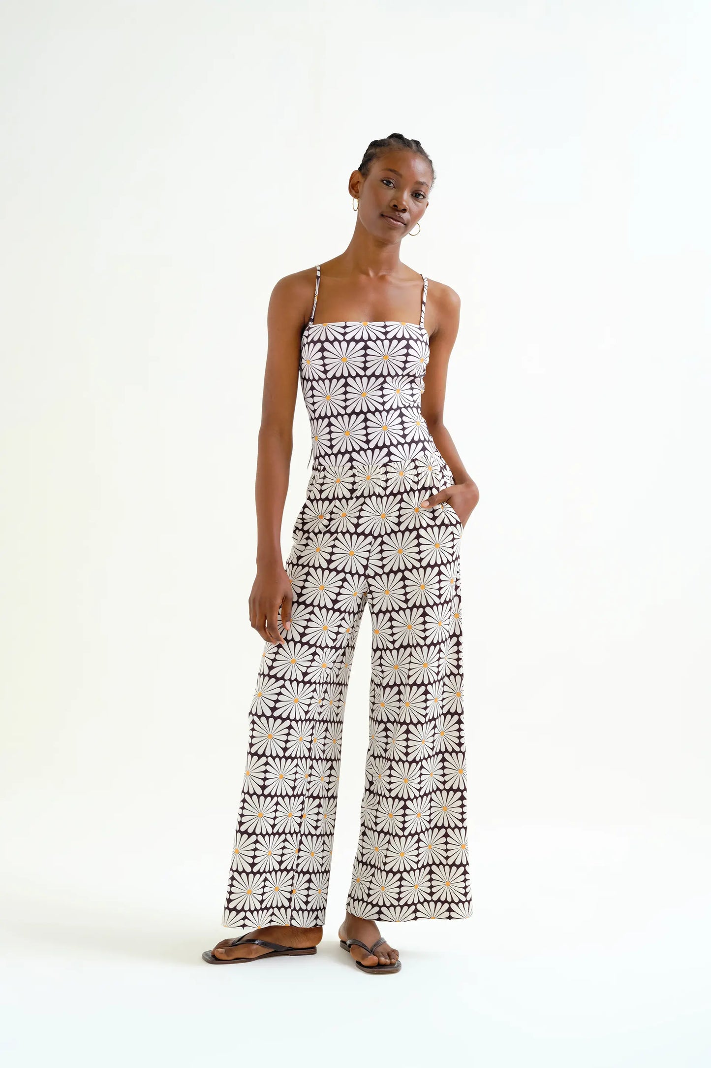 Pantalón con estampado Olive Flower Black