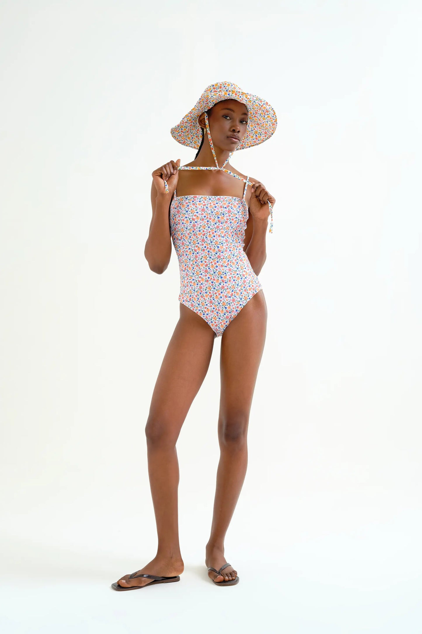 Lily Small printed straight neck swimsuit