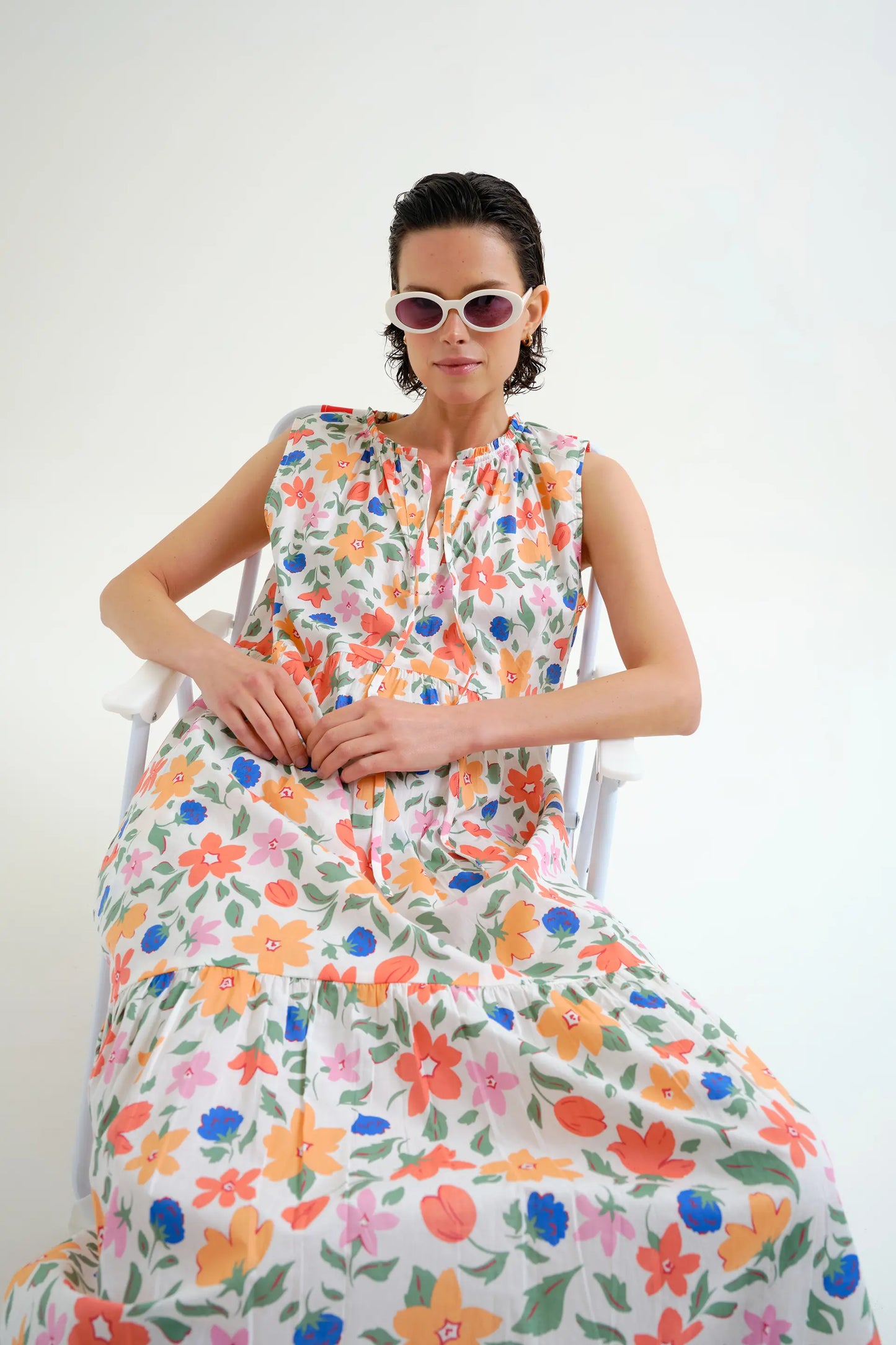 Abito lungo da spiaggia con stampa Lily Big