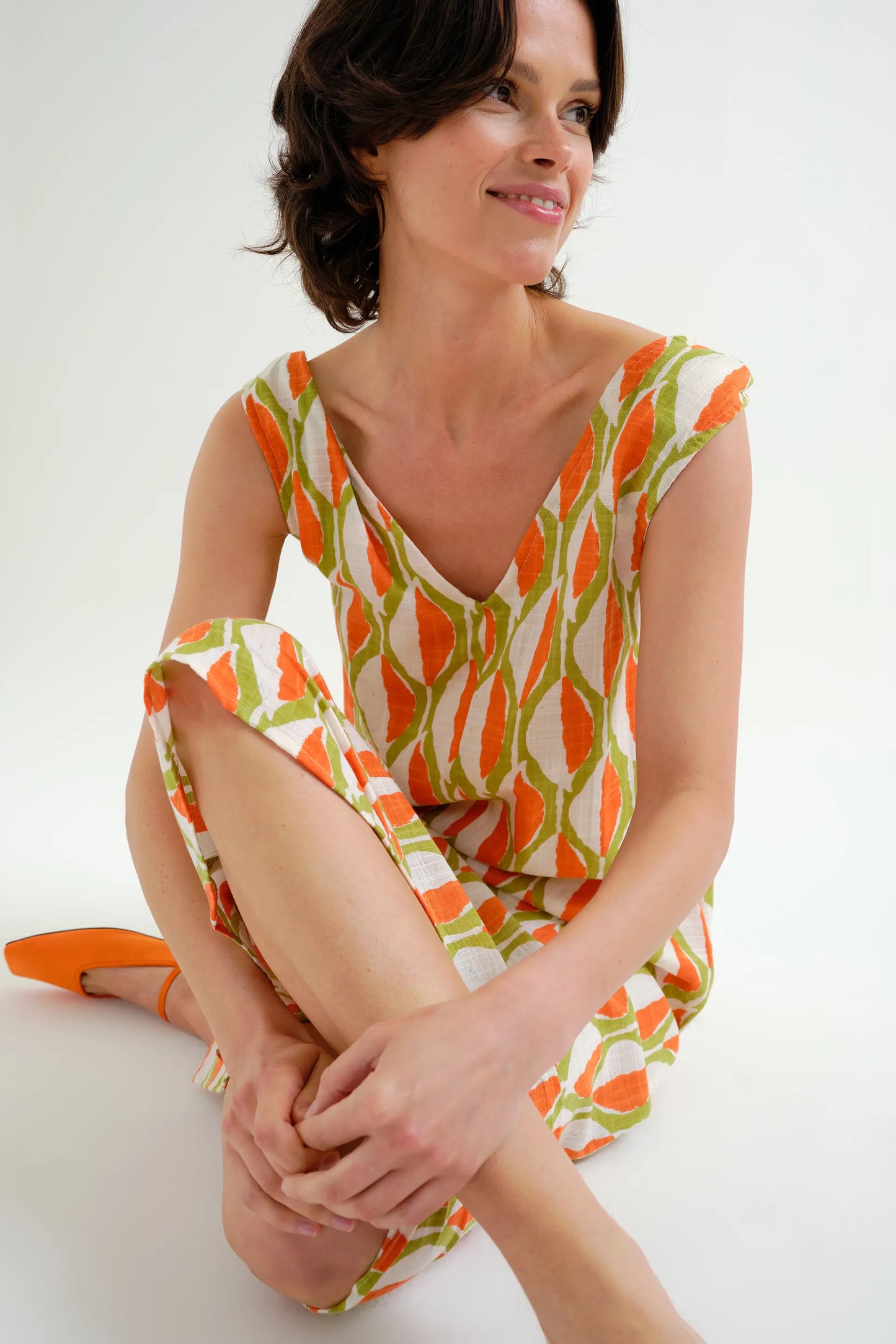 Aloe print short dress