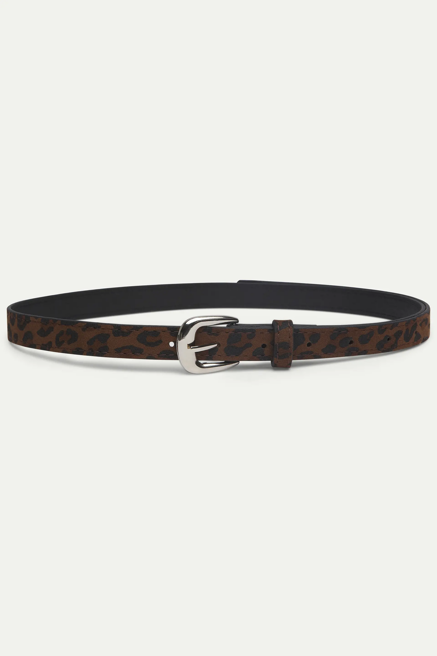 Cintura in pelle sintetica con stampa animalier