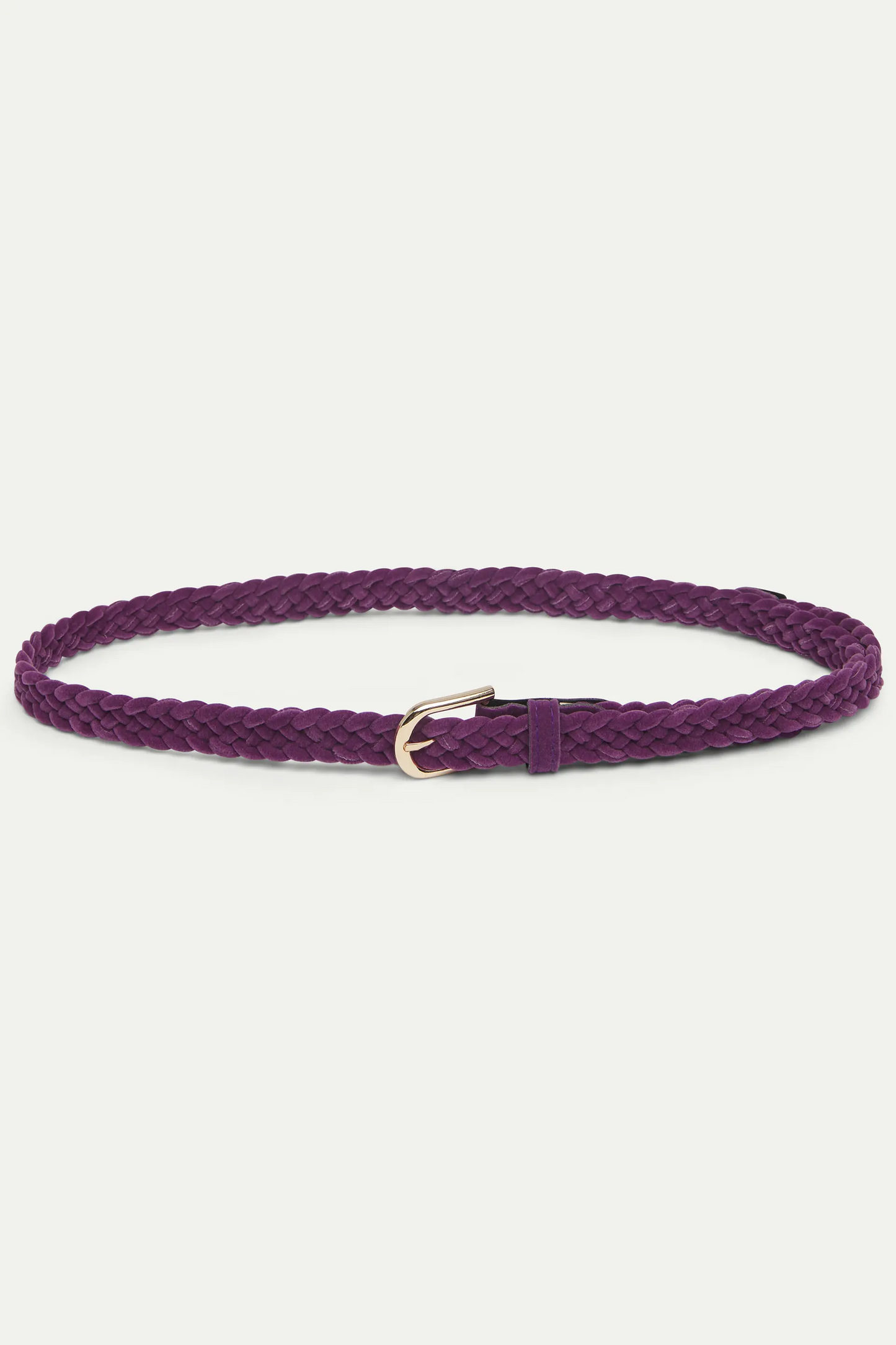 Purple faux leather woven belt