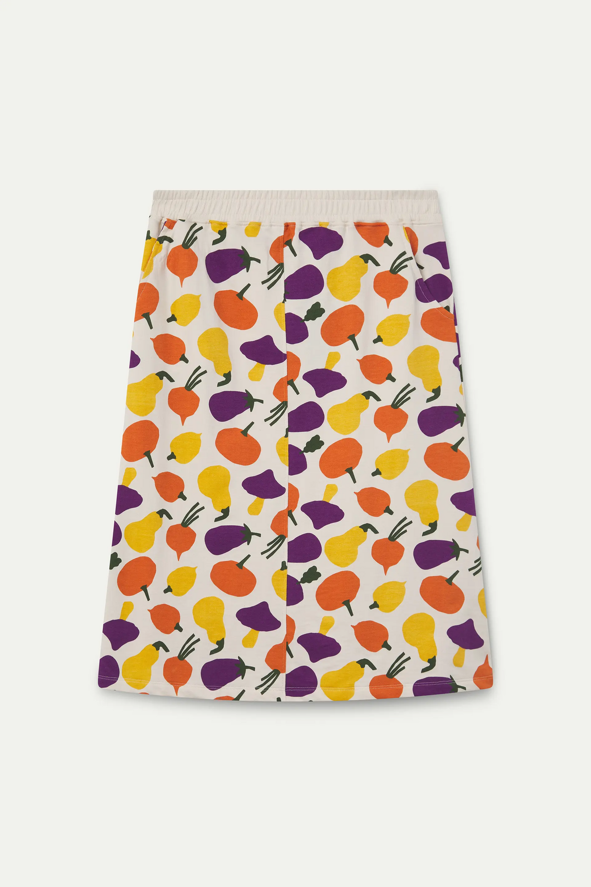 Falda midi con estampado de verduras