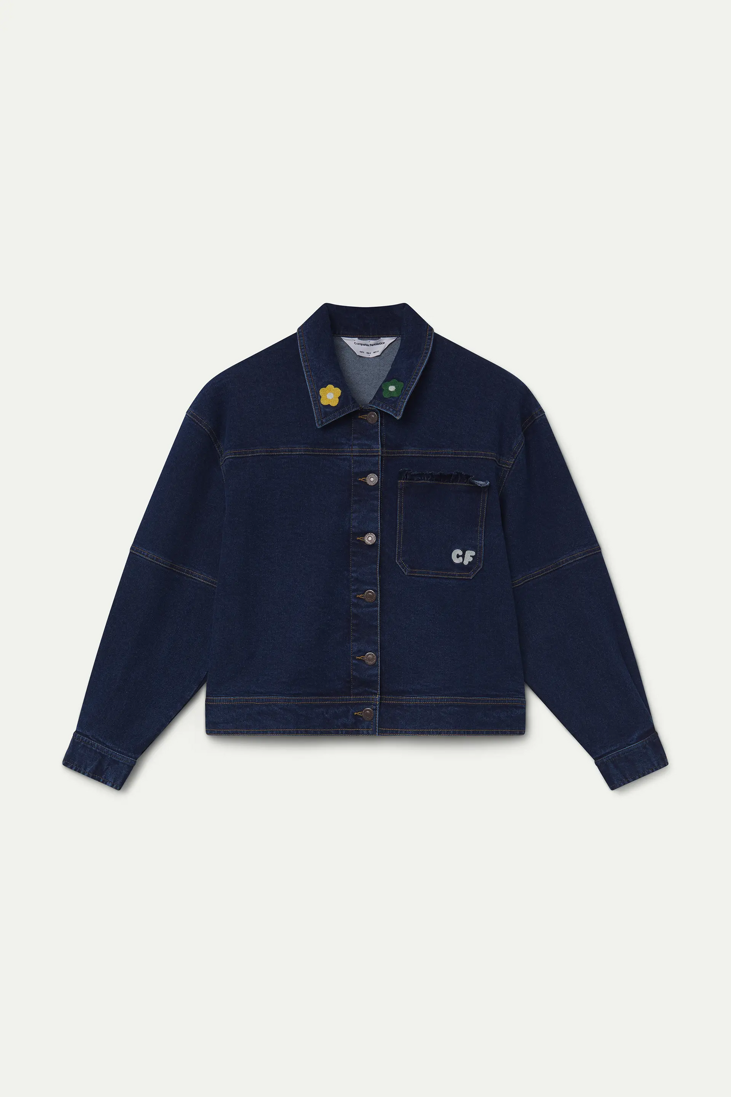 Chaqueta vaquera azul marino con bordado Euphonia