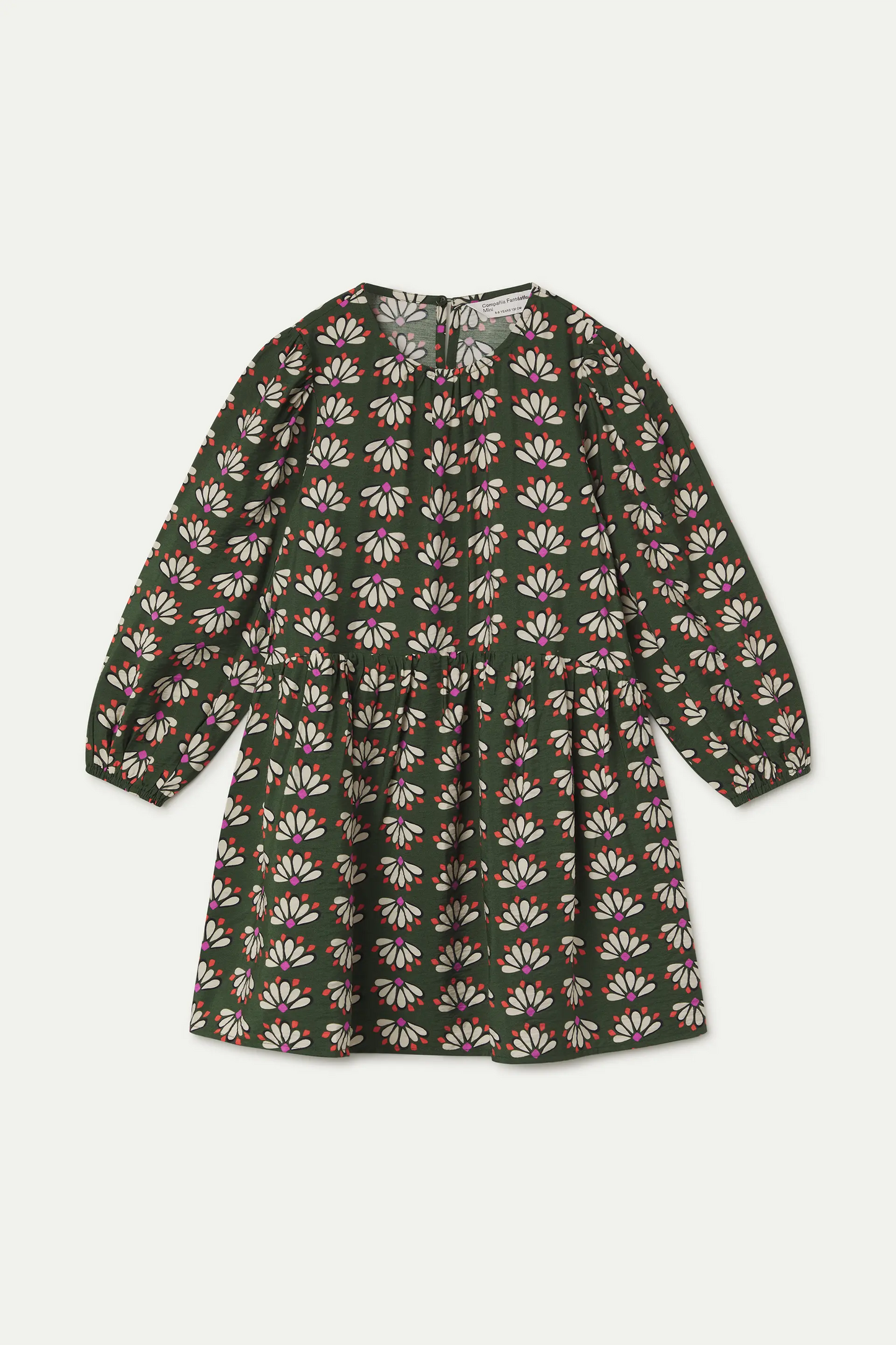 Vestido corto de niña con estampado Geometry