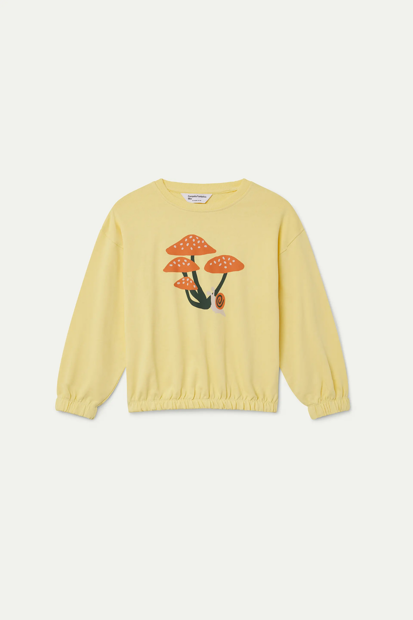 Sudadera de niña 100% algodón amarillo con estampado de Setas