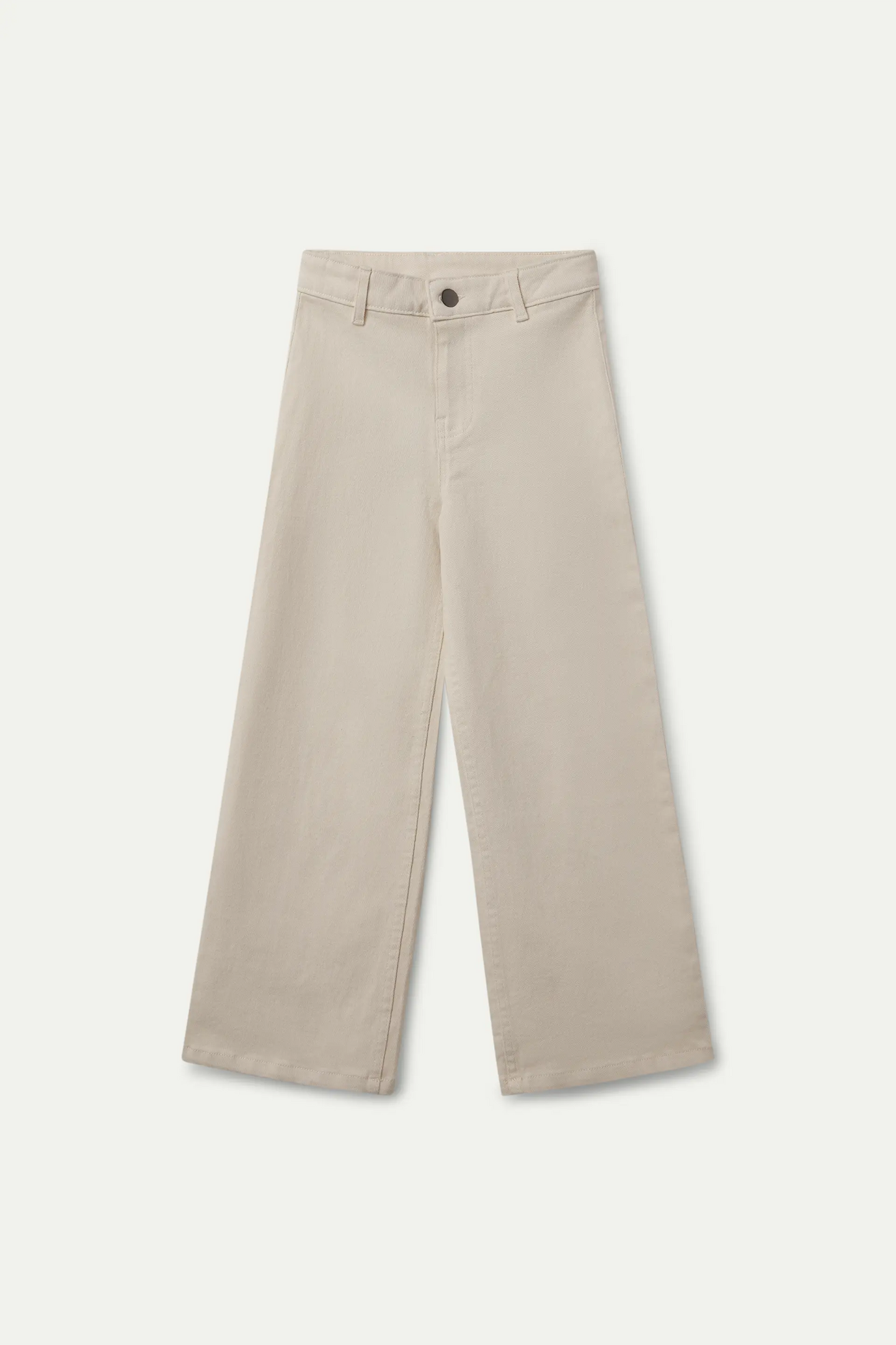 Jeans da bambina beige con tasche a cuore