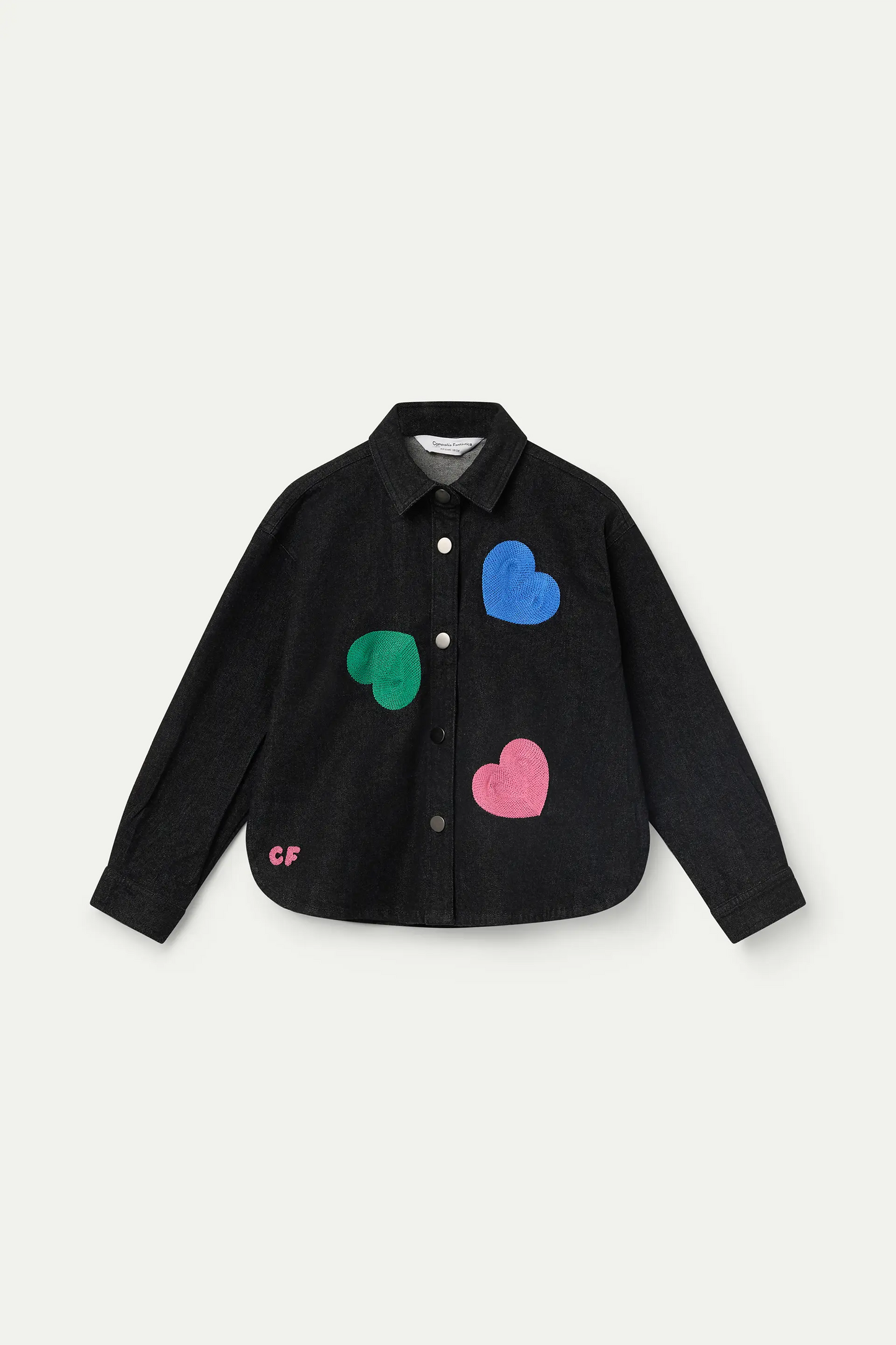 Sobrecamisa vaquera de niña con bordado Candy