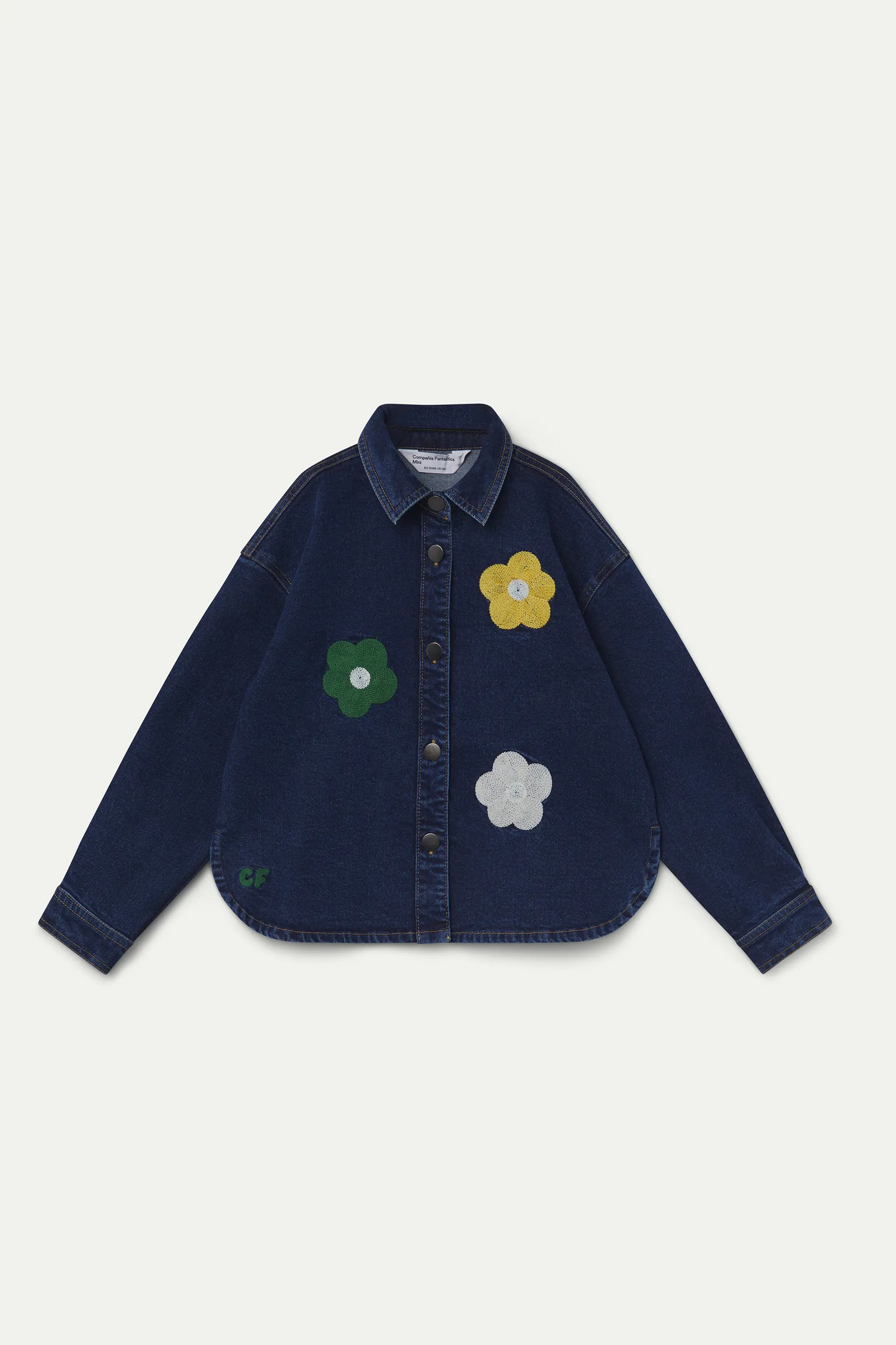 Girl's denim overshirt with Euphonia embroidery