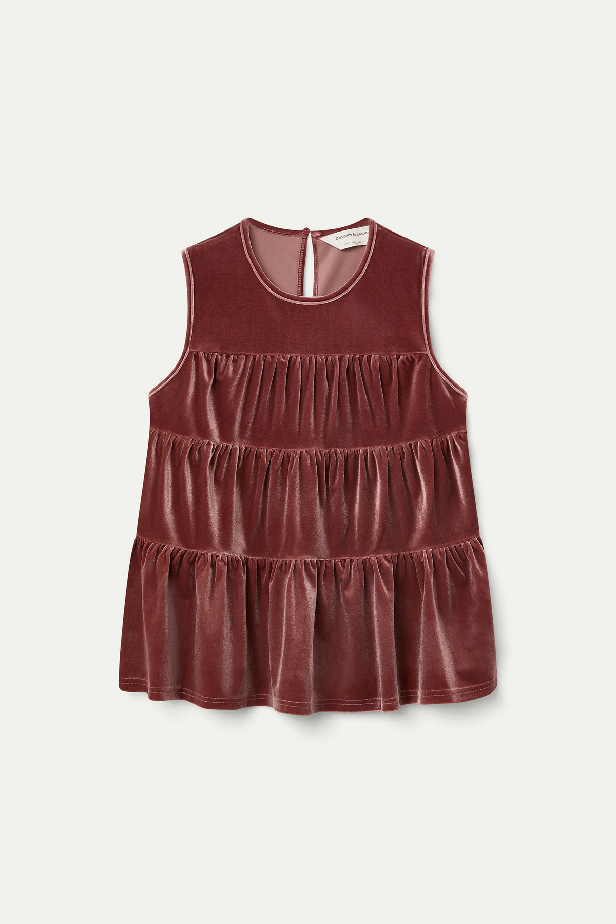 Pink velvet top with ruffles