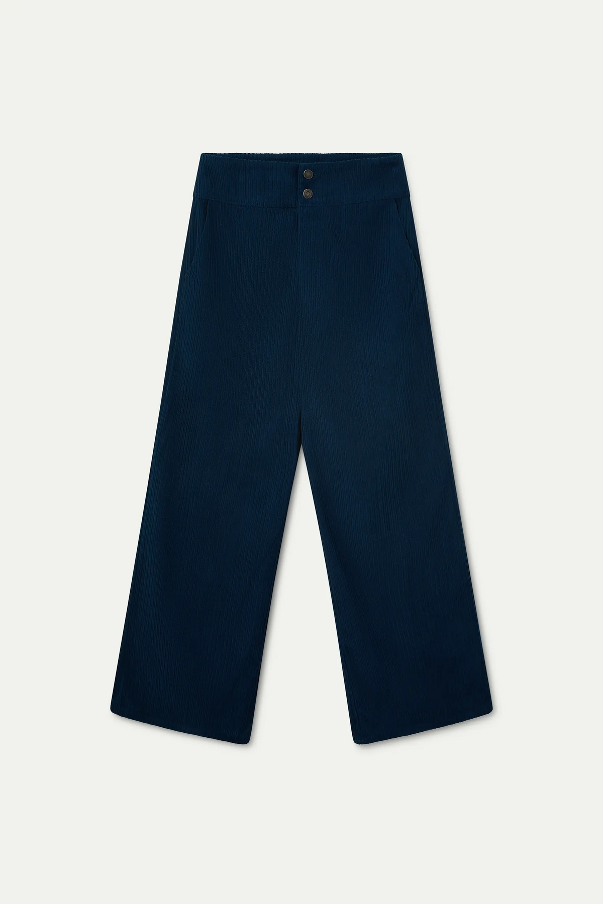 Pantalón de pana doble botón azul marino