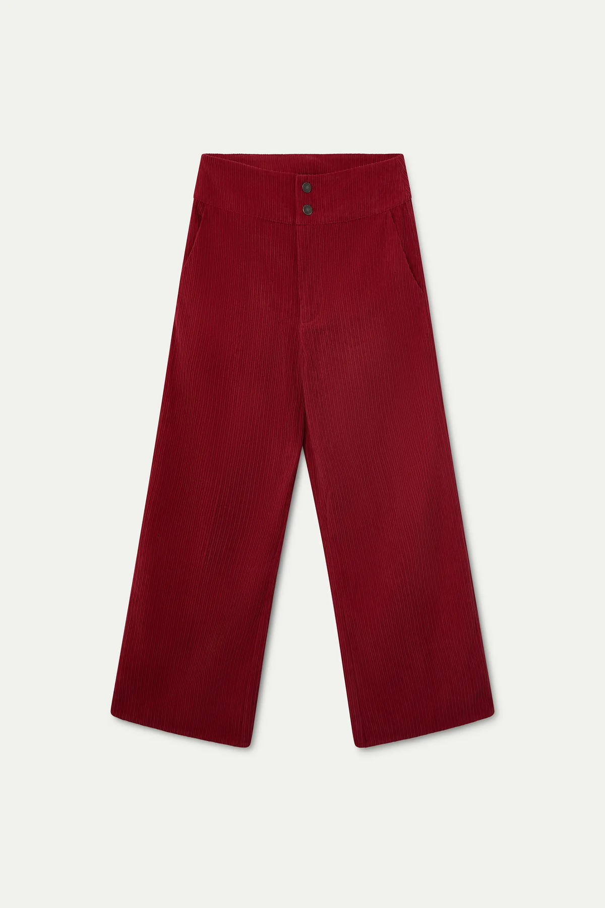 Pantalón de pana doble botón rojo
