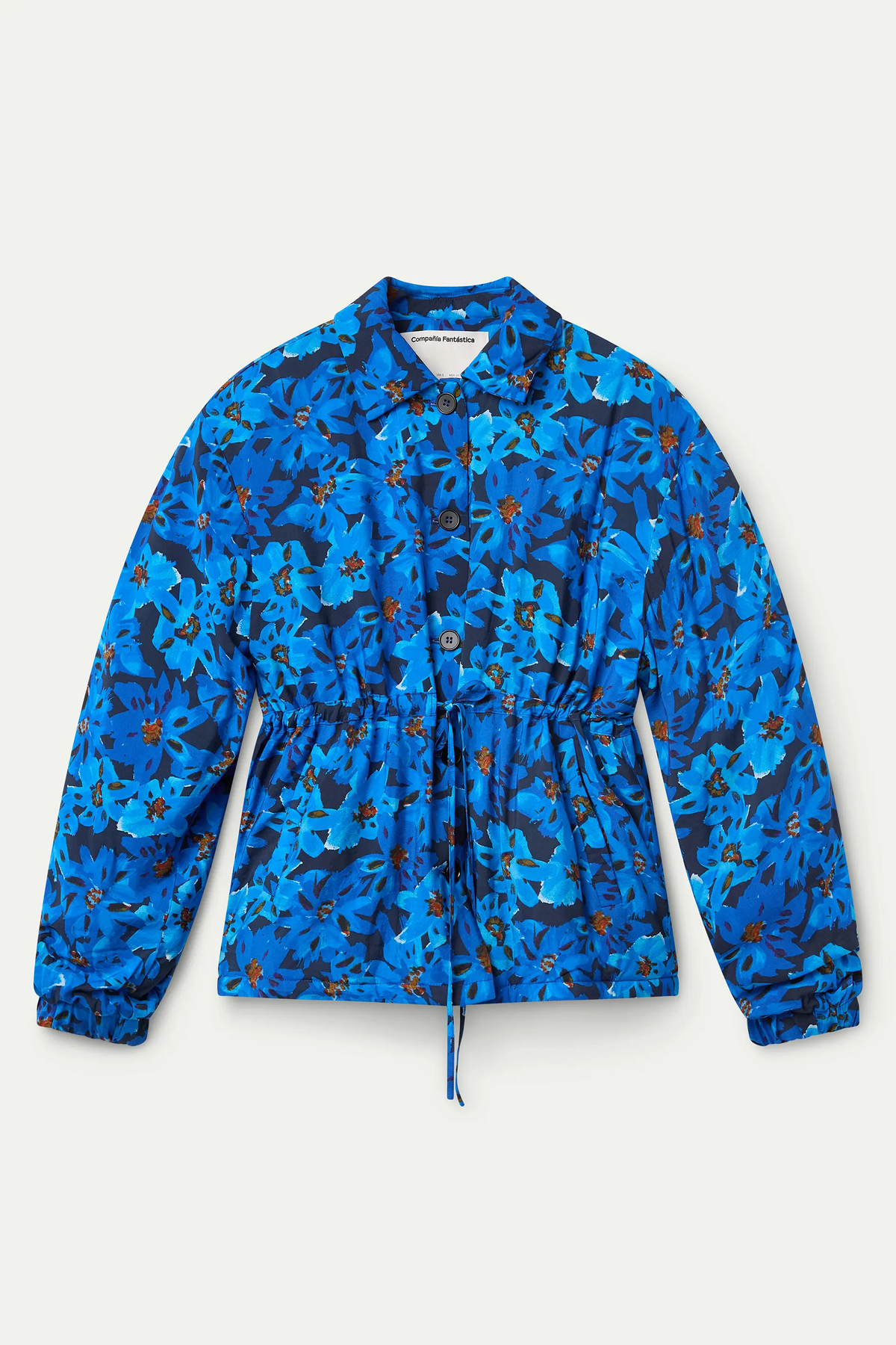 Padded coat with Clematis print