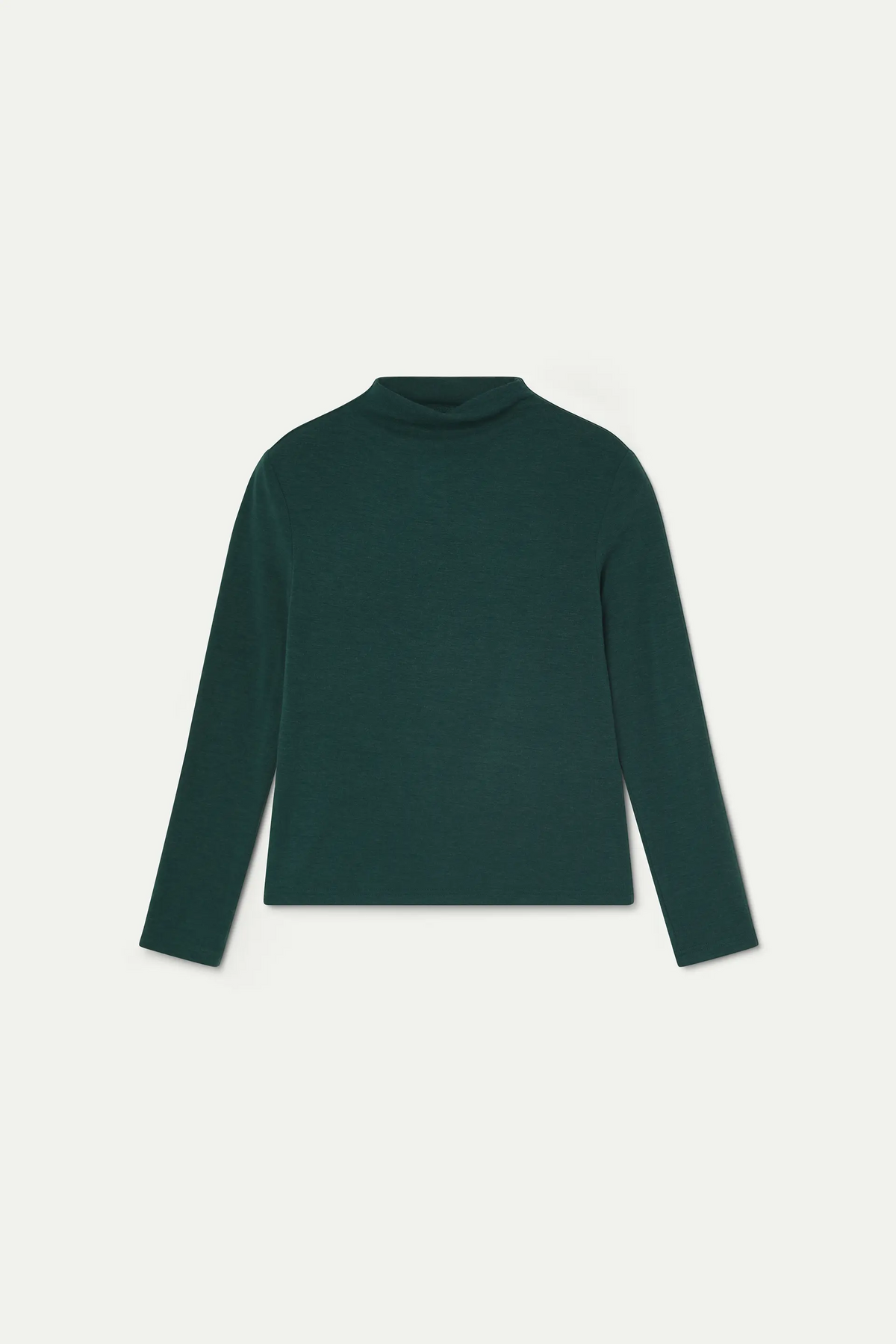Dark green turtleneck basic t-shirt