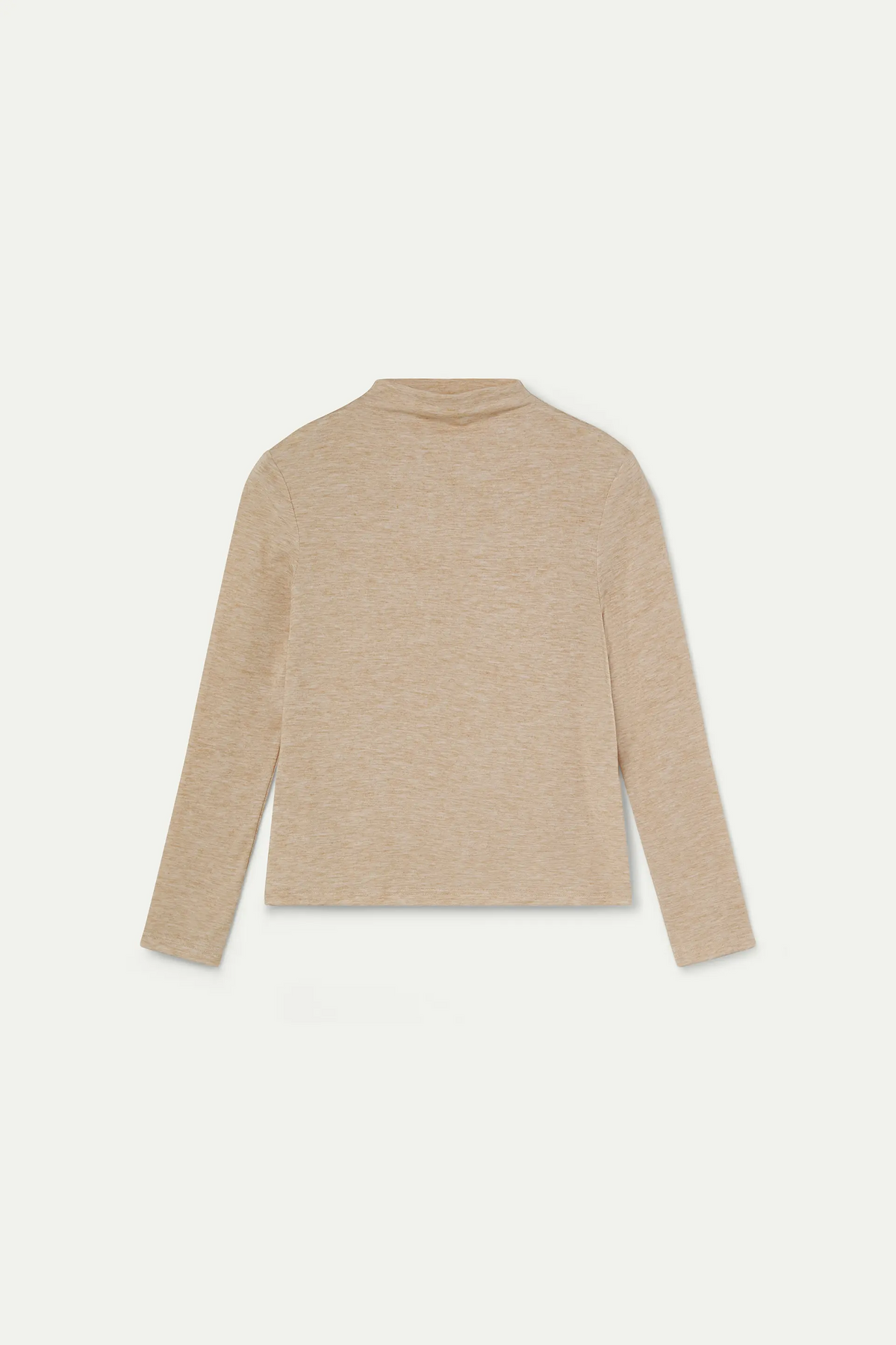 Camiseta básica beige cuello alto