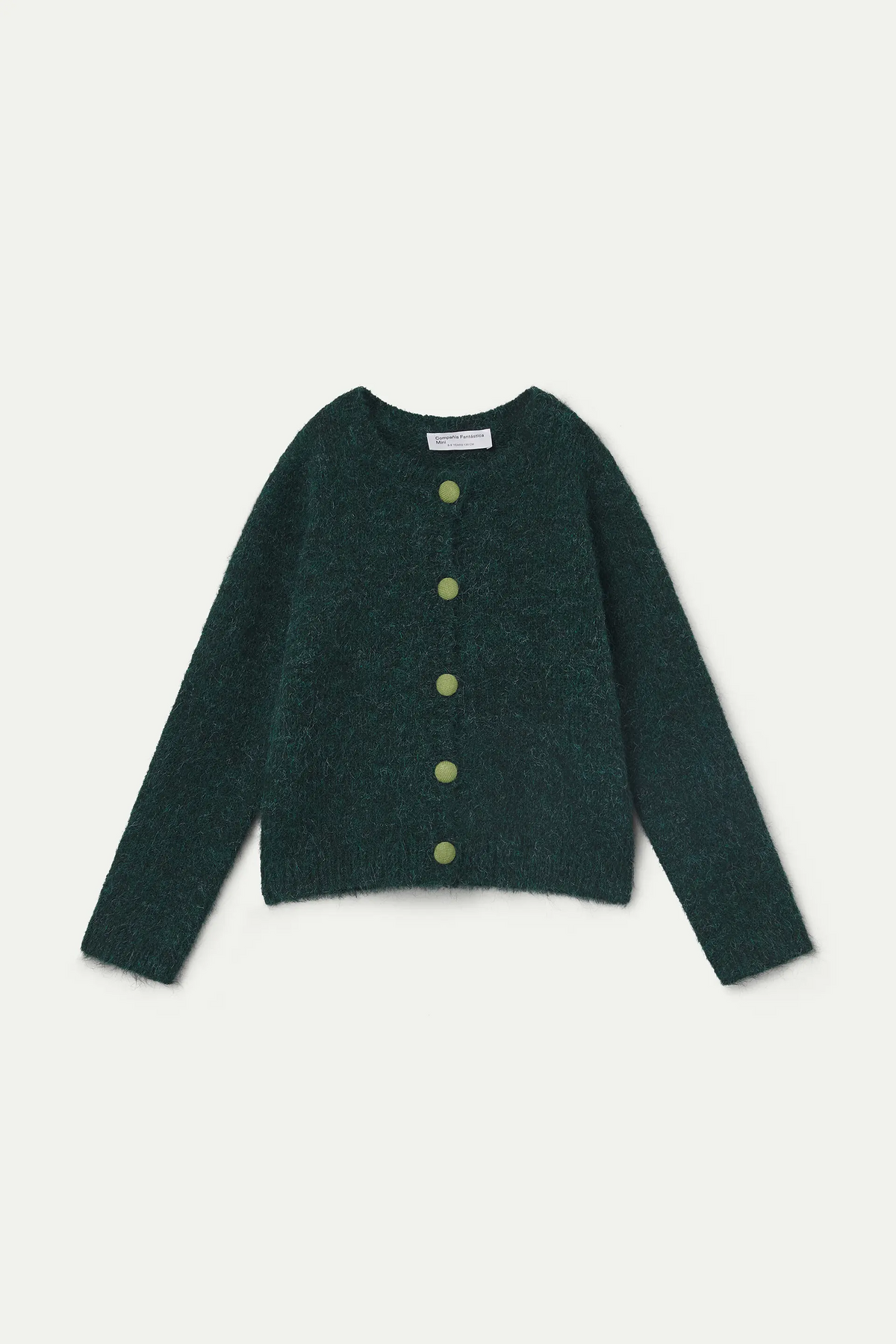 Cardigan bambina in misto lana verde