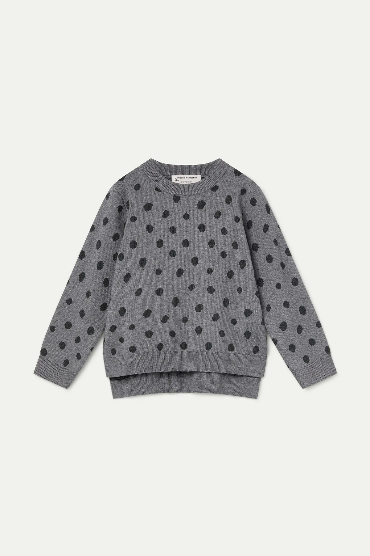 Jersey de niña con estampado de puntos Catahoula gris
