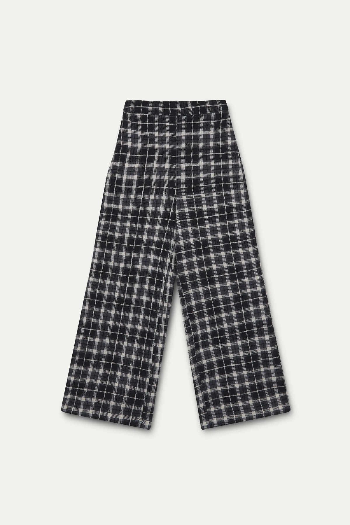 Girl's 100% cotton black and white plaid pants
