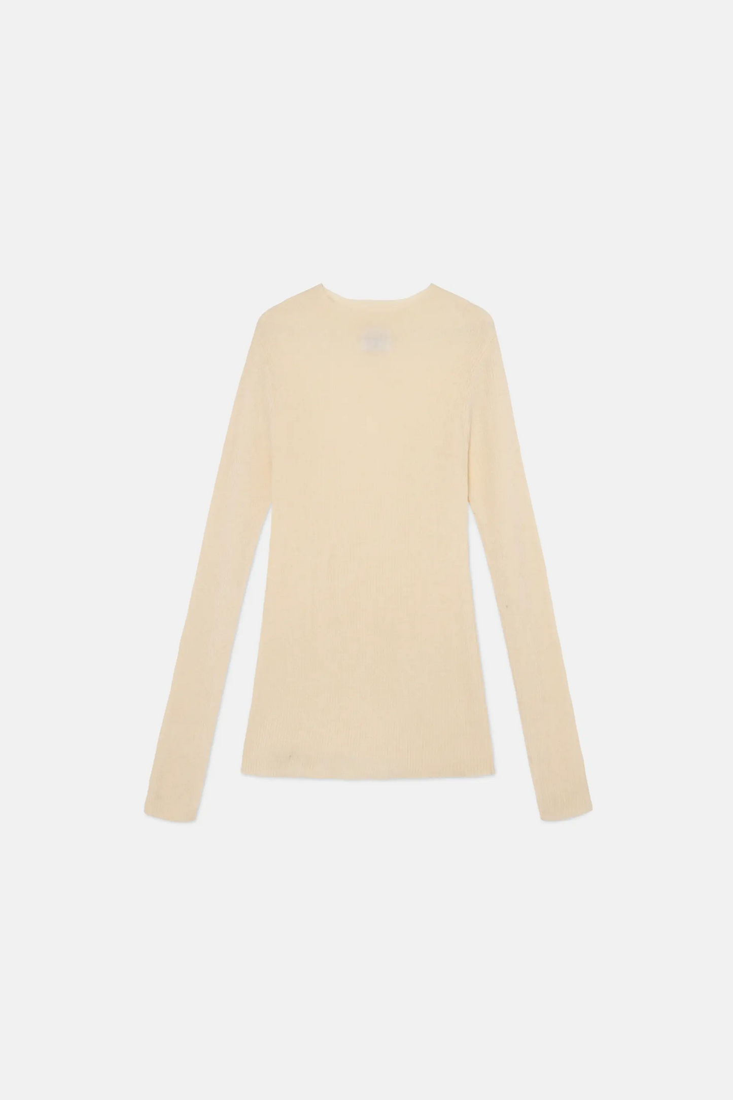 Ribbed knit sweater with off-white Perkins collar