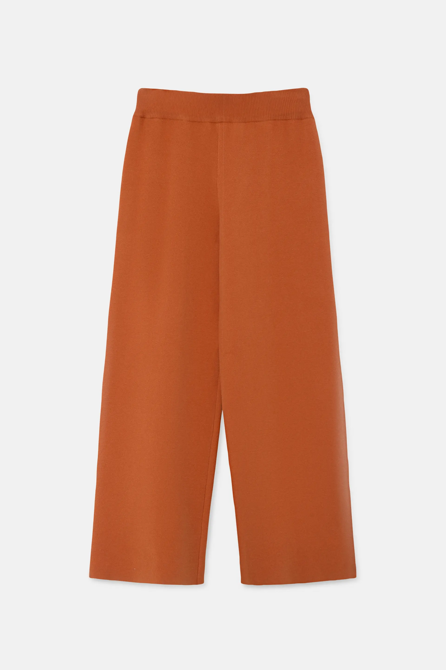 Pantalón largo recto de punto naranja
