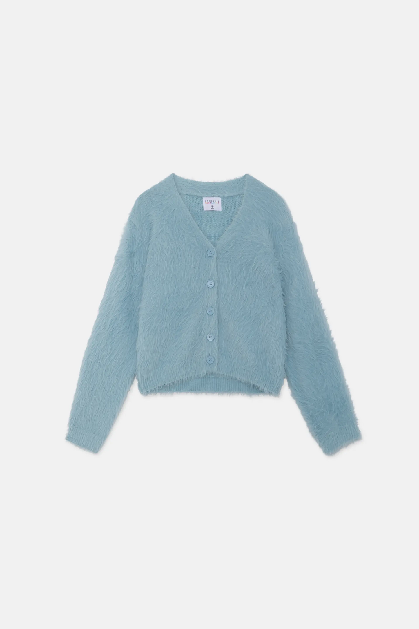 Blue Textured Knit Cardigan