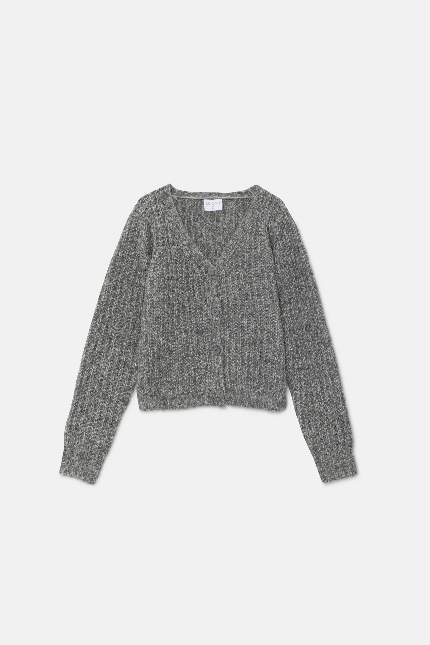 Gray Chunky Knit Cardigan