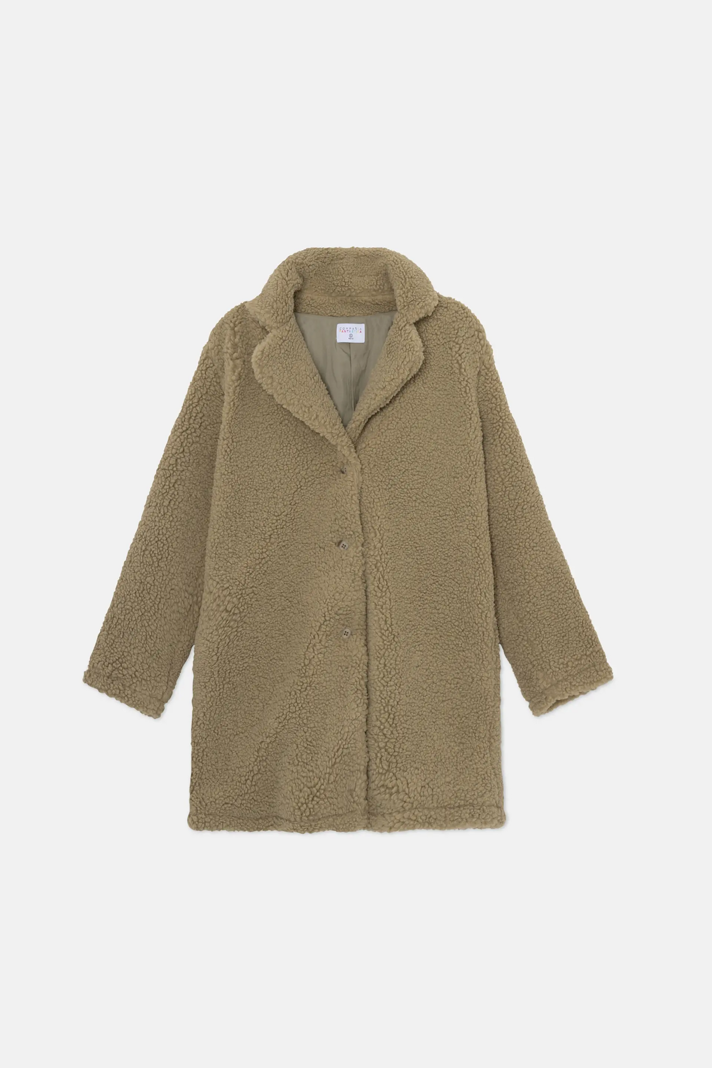 Short green shearling coat