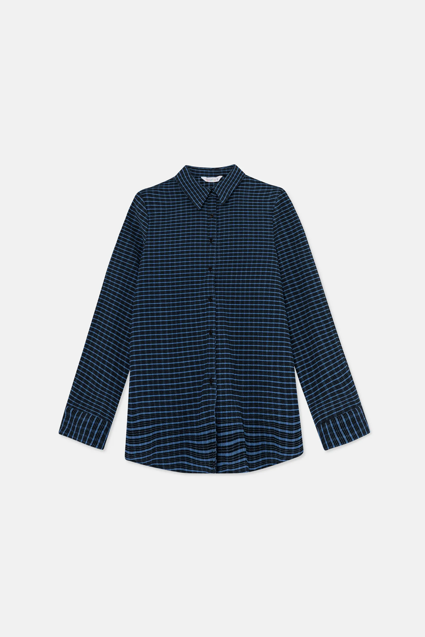 Blue Check Print Slim Fit Shirt