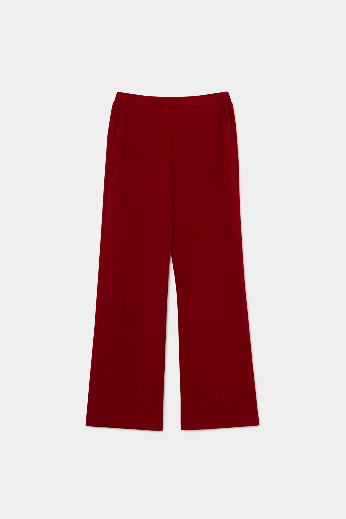 Pantalón largo recto fluido rojo