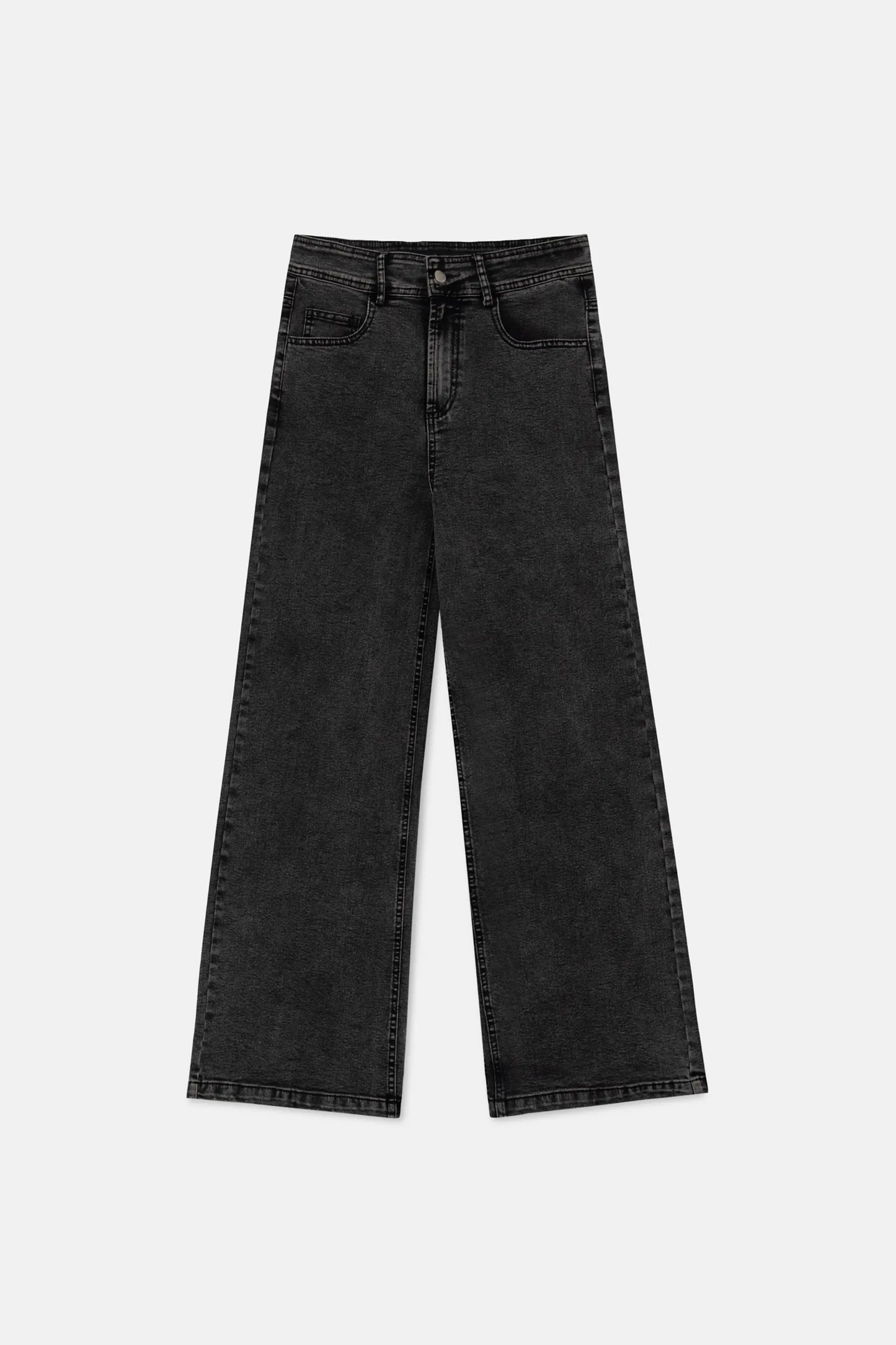 Black high-rise flare jeans