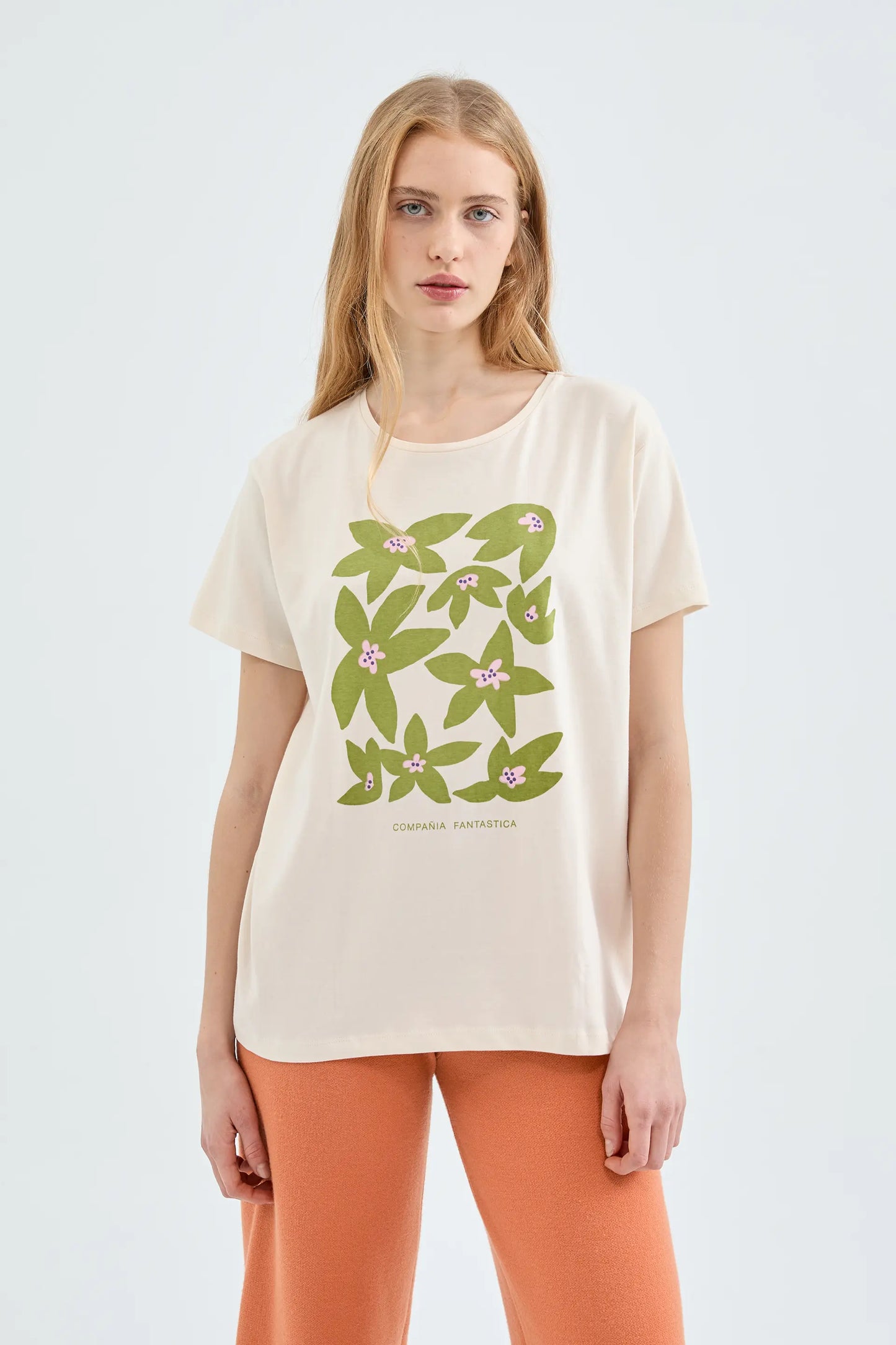 Cotton T-shirt with flower print