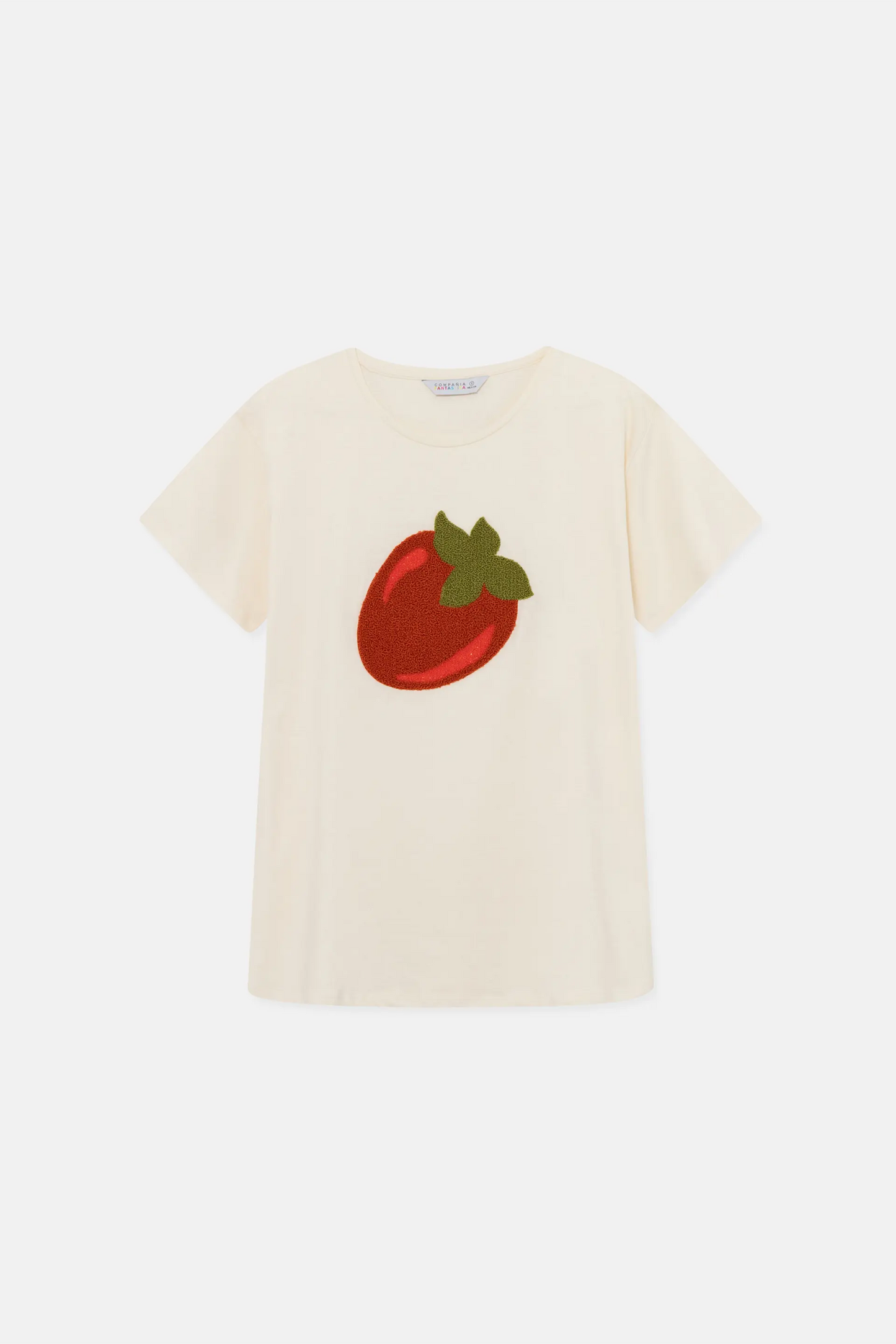 Camiseta de algodón con gráfica de caqui