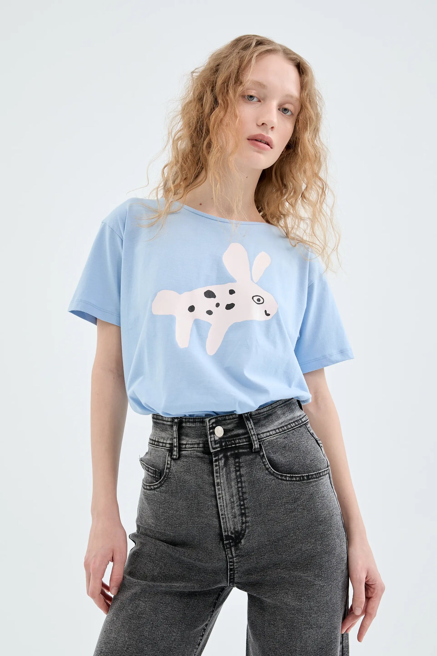 Camiseta de algodón con gráfica animal