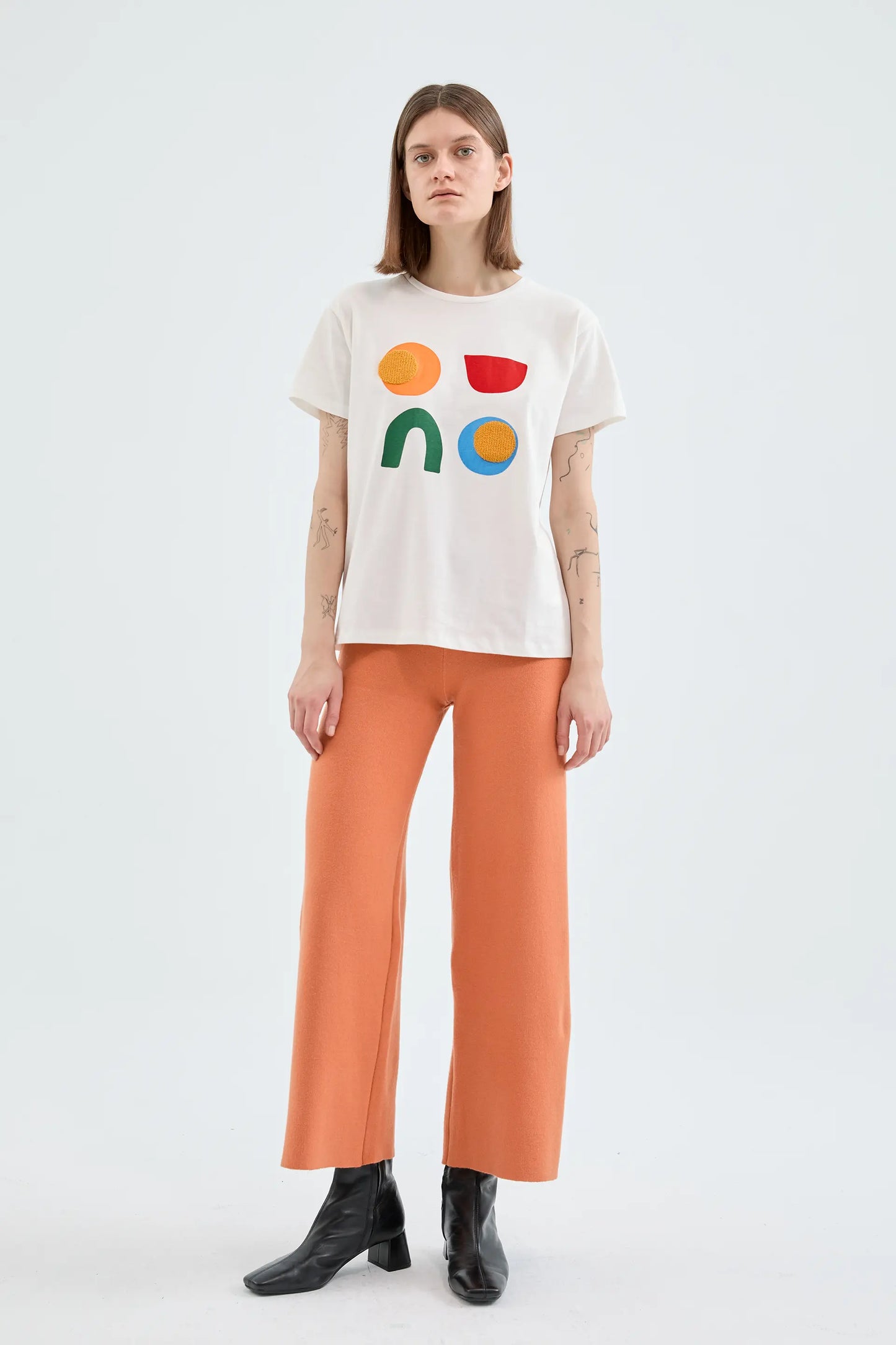 Camiseta de algodón con gráfica geométrica