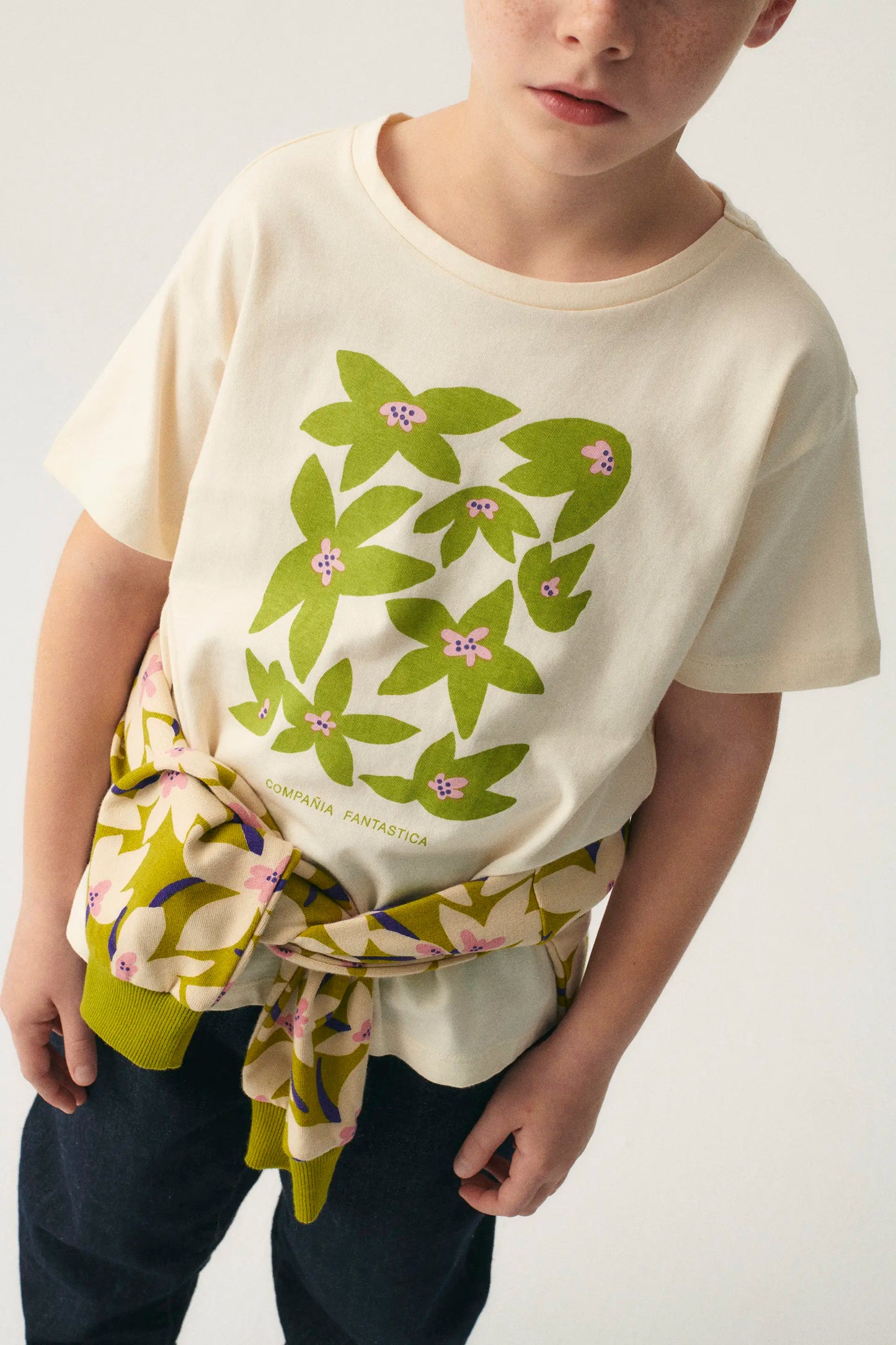 Green Floral Graphic Cotton Unisex T-Shirt