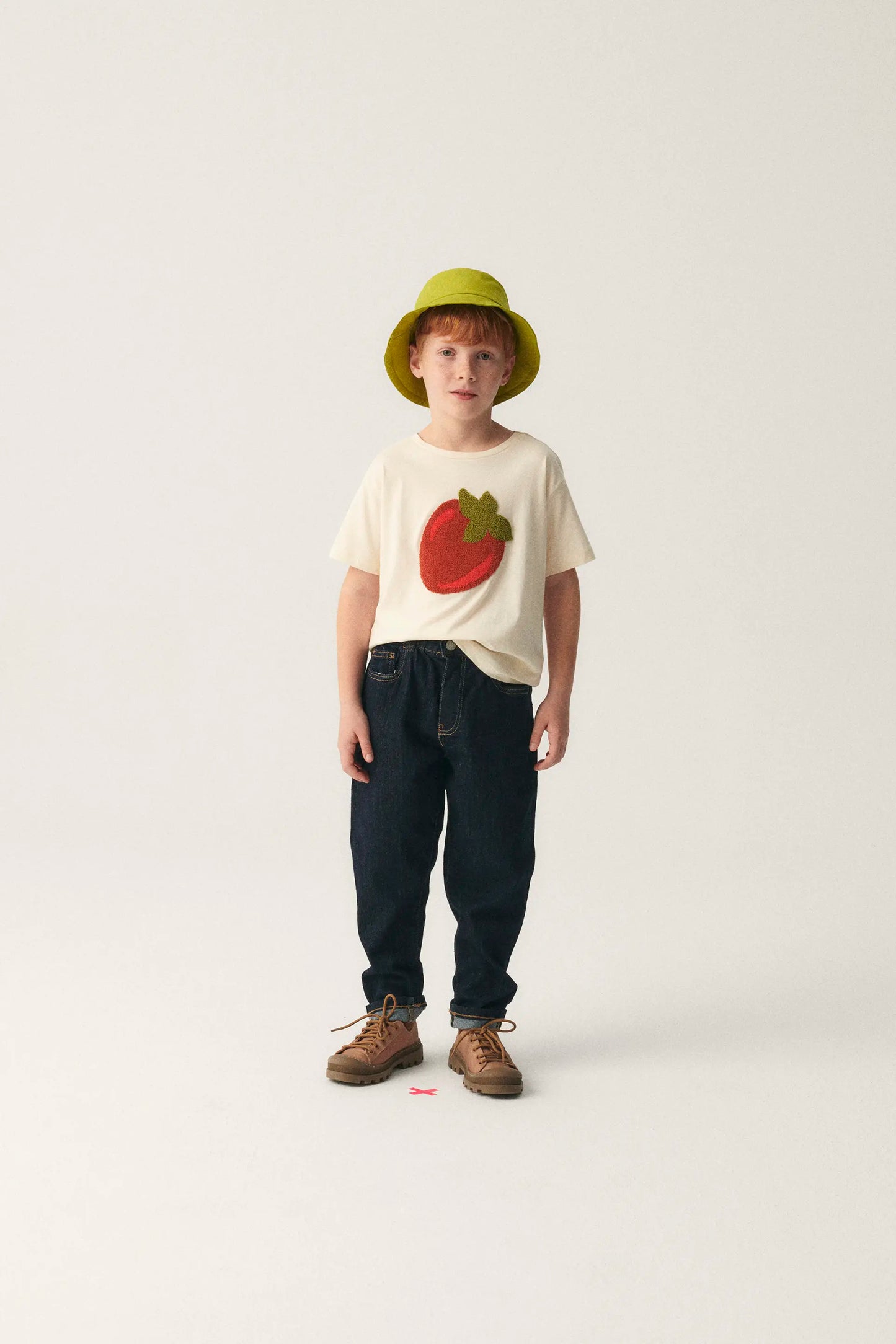 Camiseta unisex de algodón con gráfica de caqui