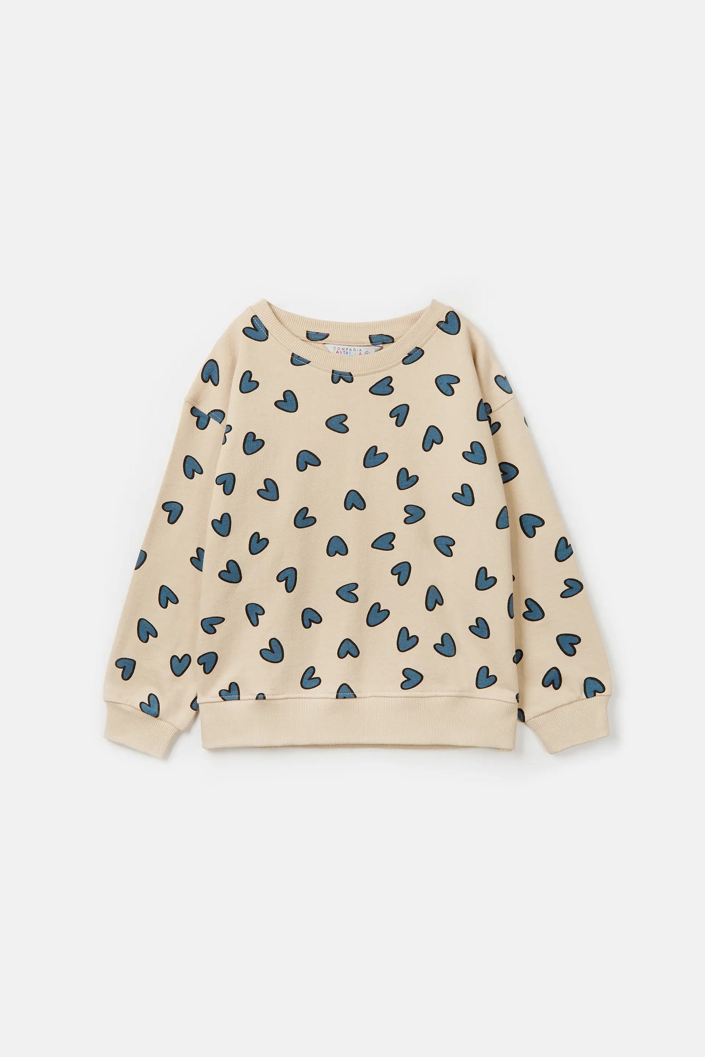 Unisex plush sweatshirt with heart print