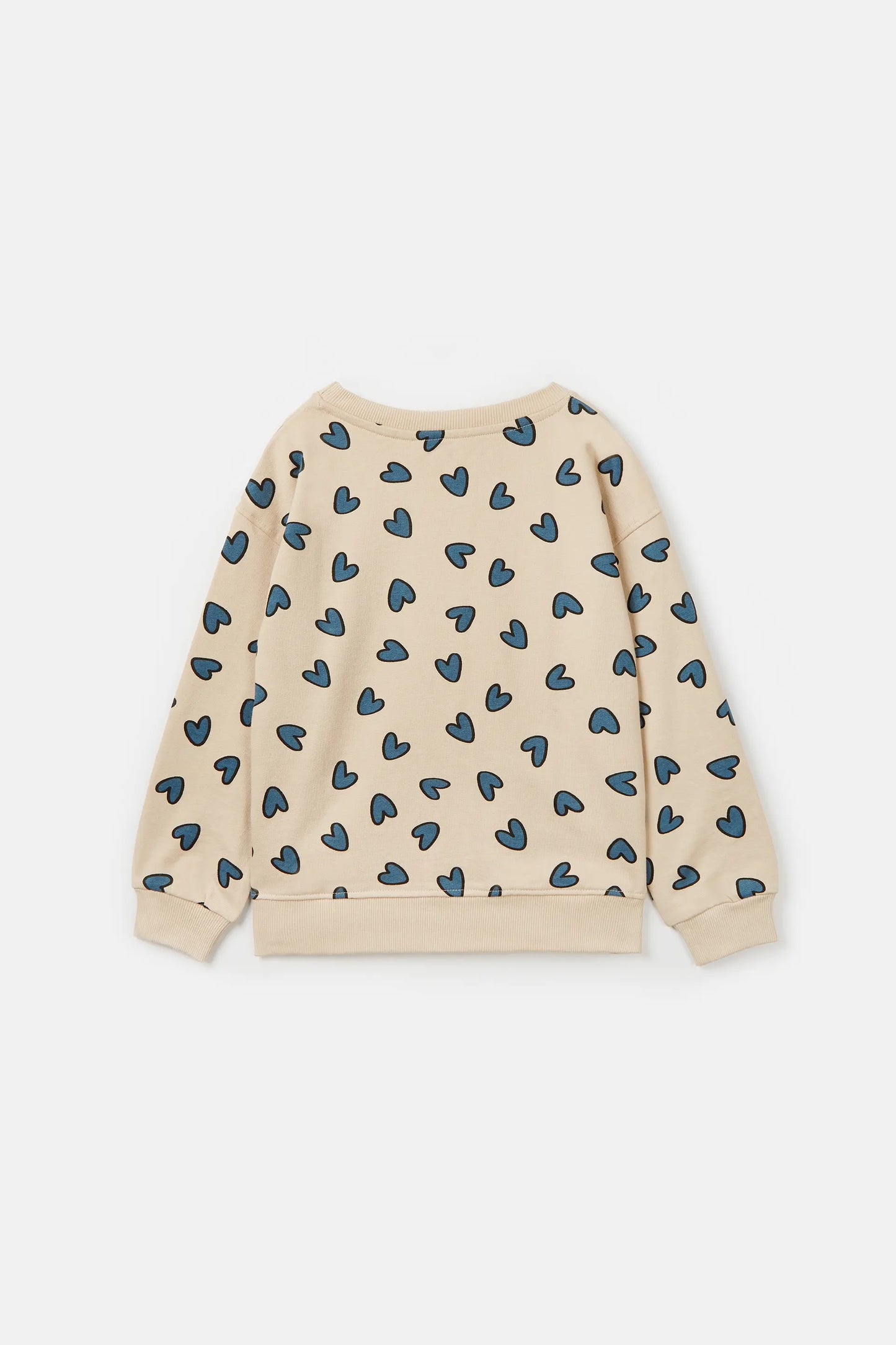 Unisex plush sweatshirt with heart print