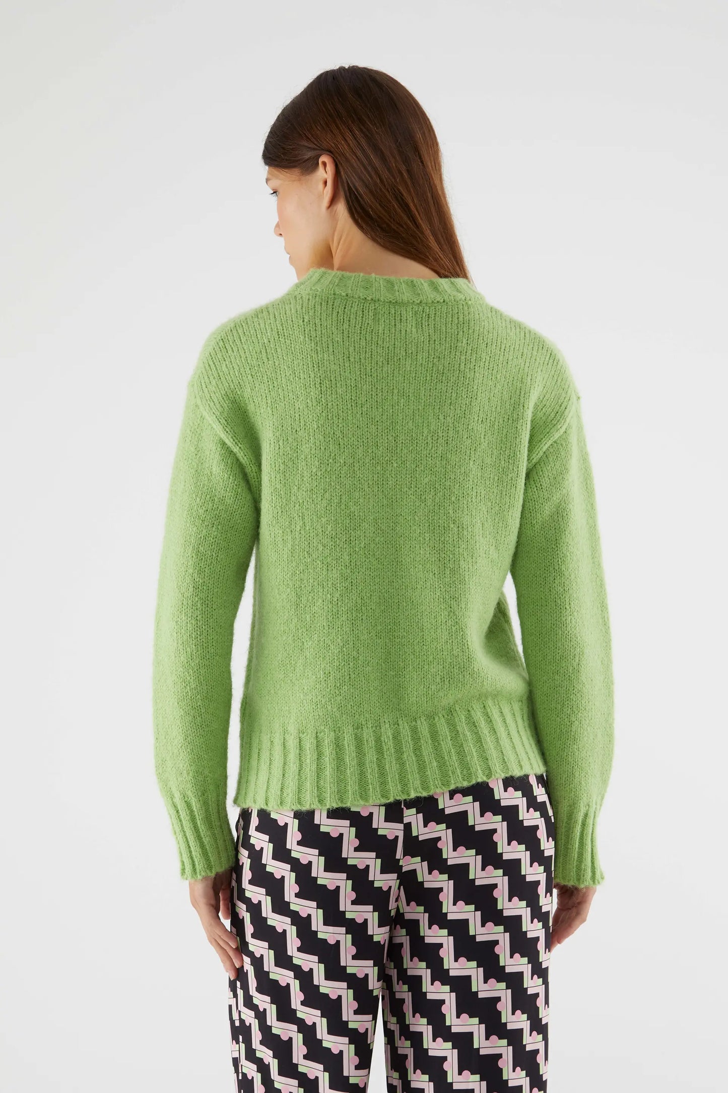 Green chunky knit sweater