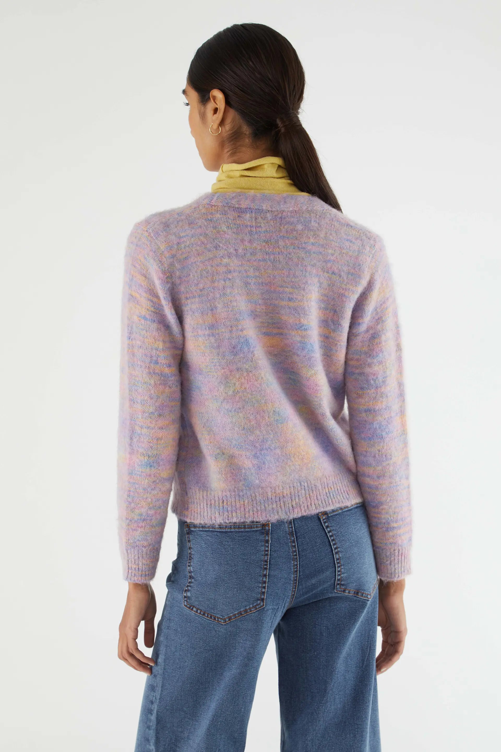 Fluffy Sweater Cardigan - Multi-color