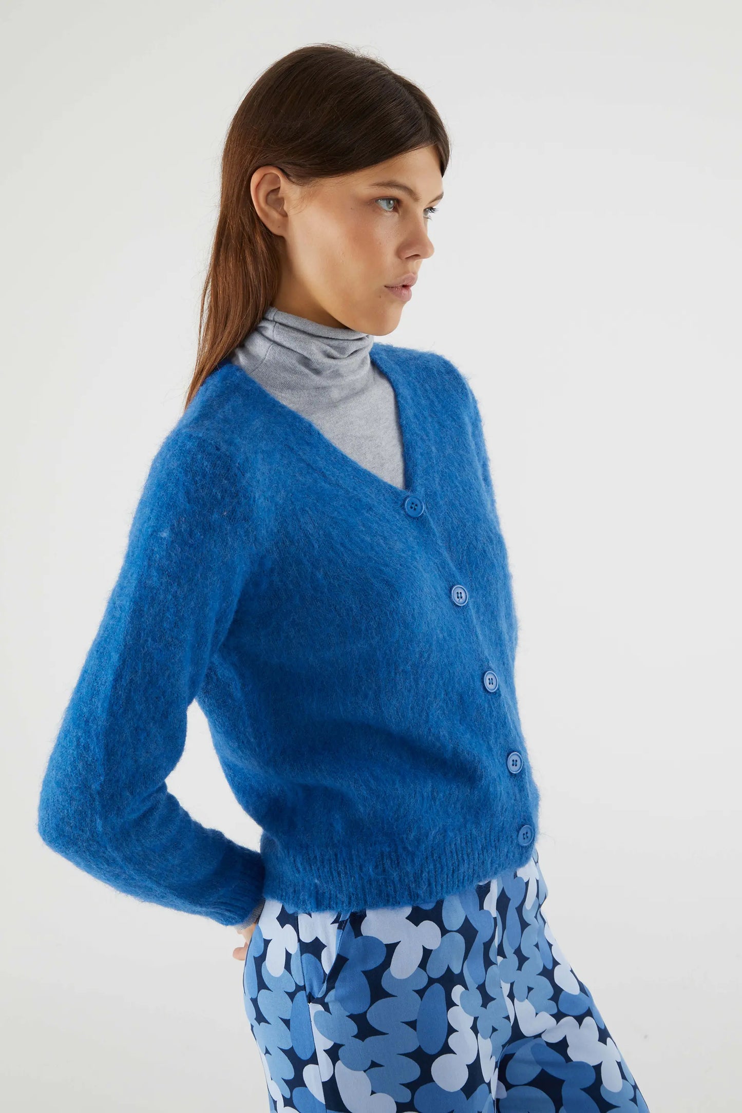 Blue Soft Knit Cardigan