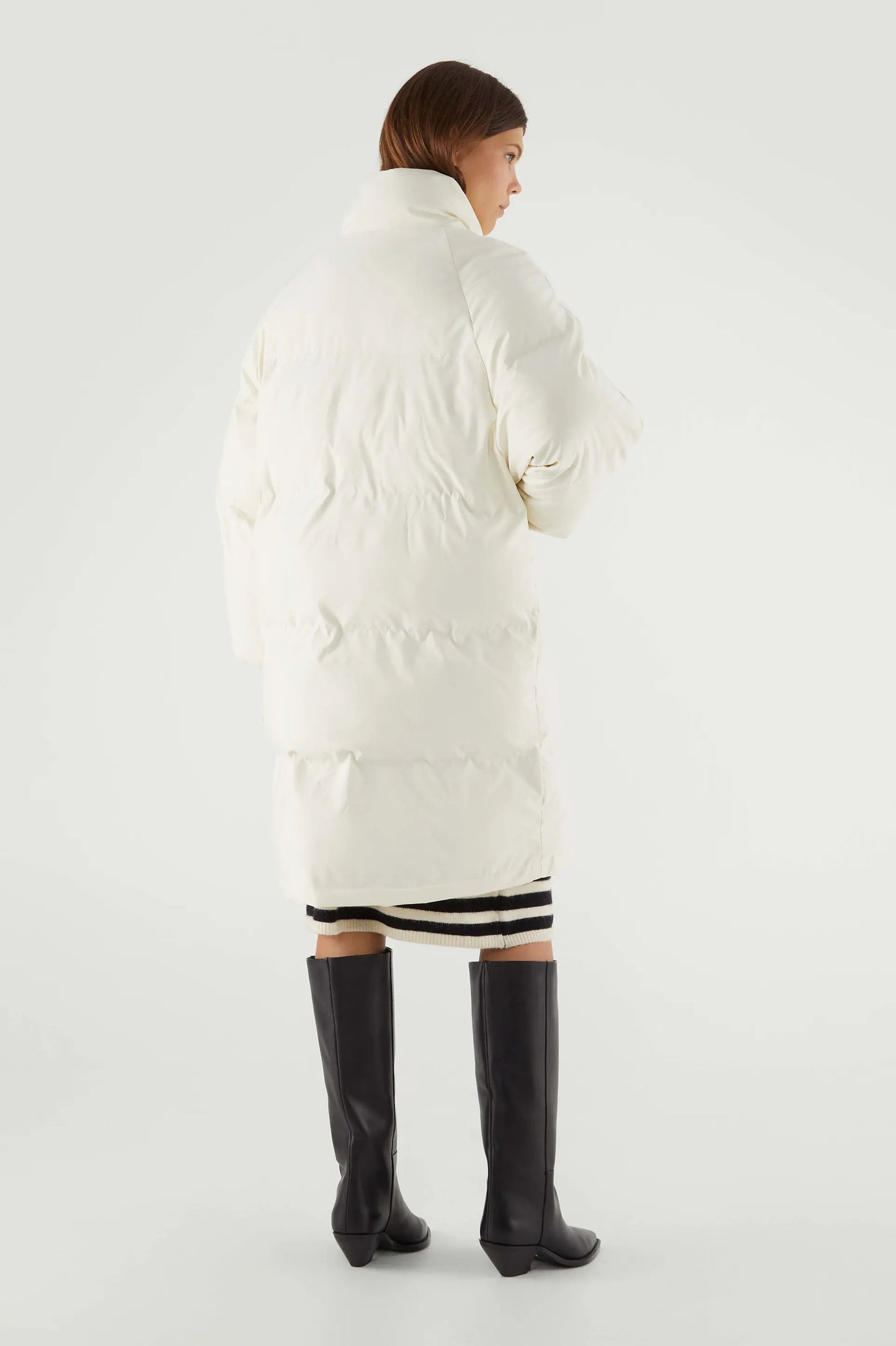 White oversized puffer coat