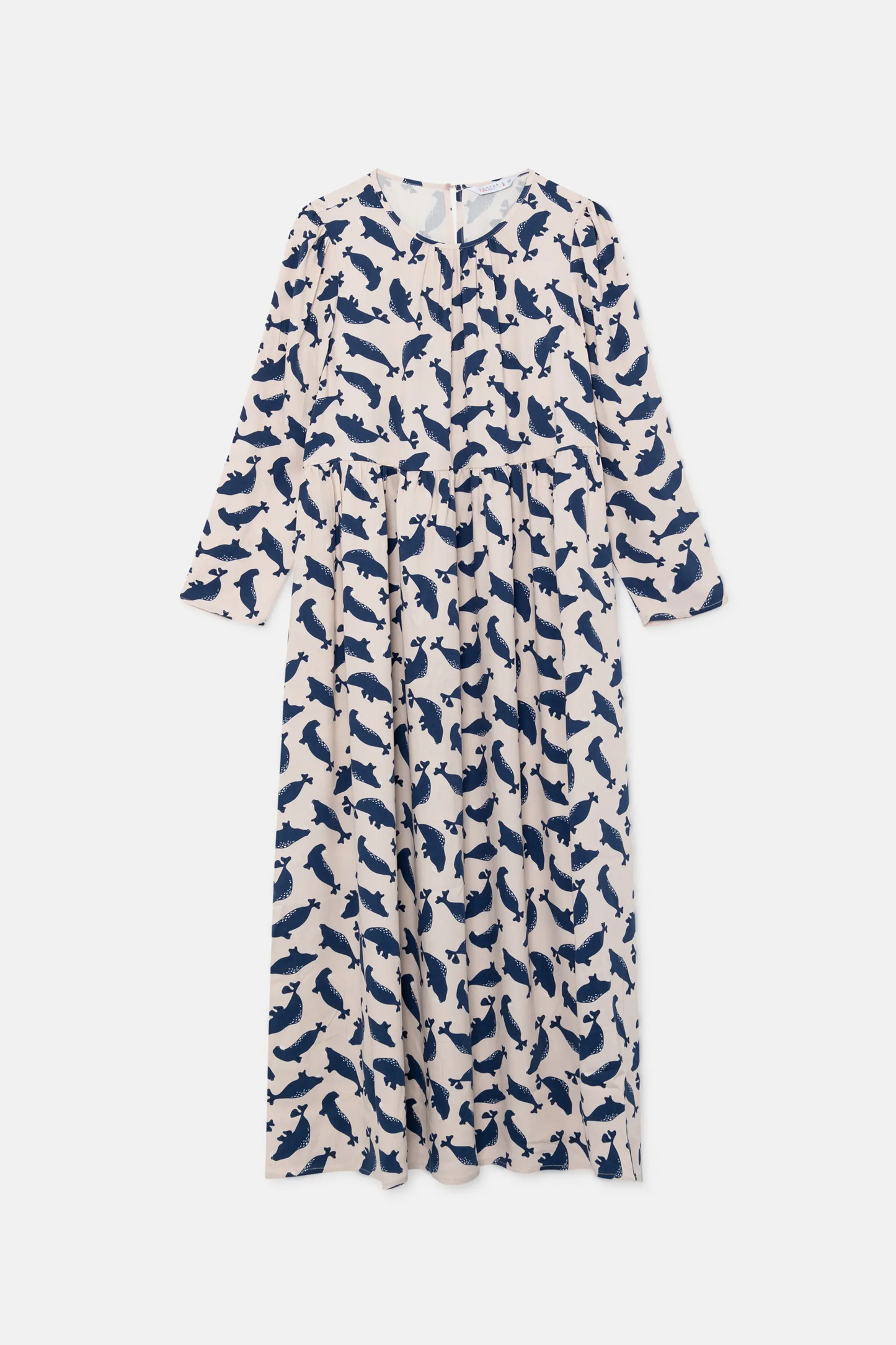 A-line midi dress with seal print