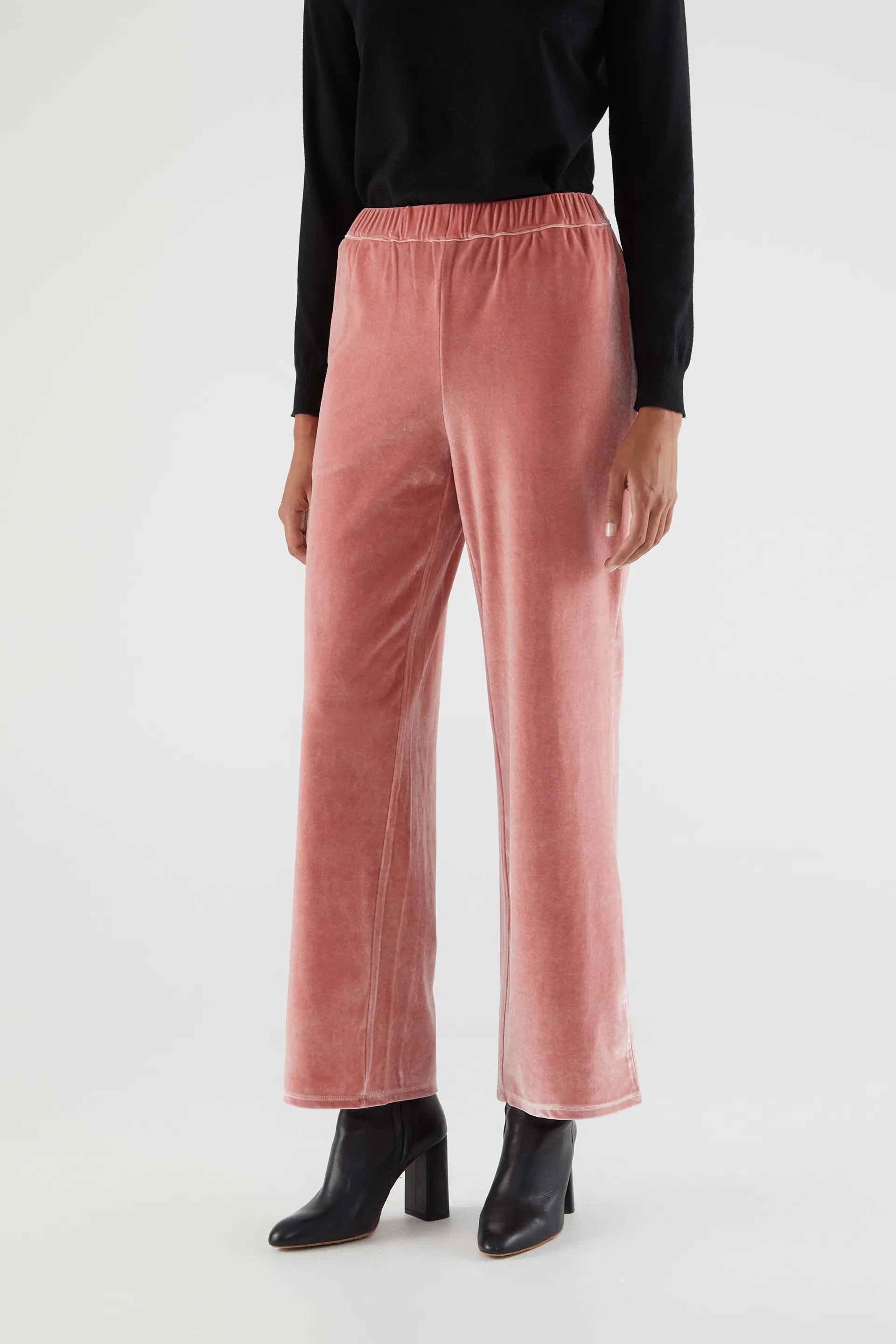 Pink sales velvet trousers
