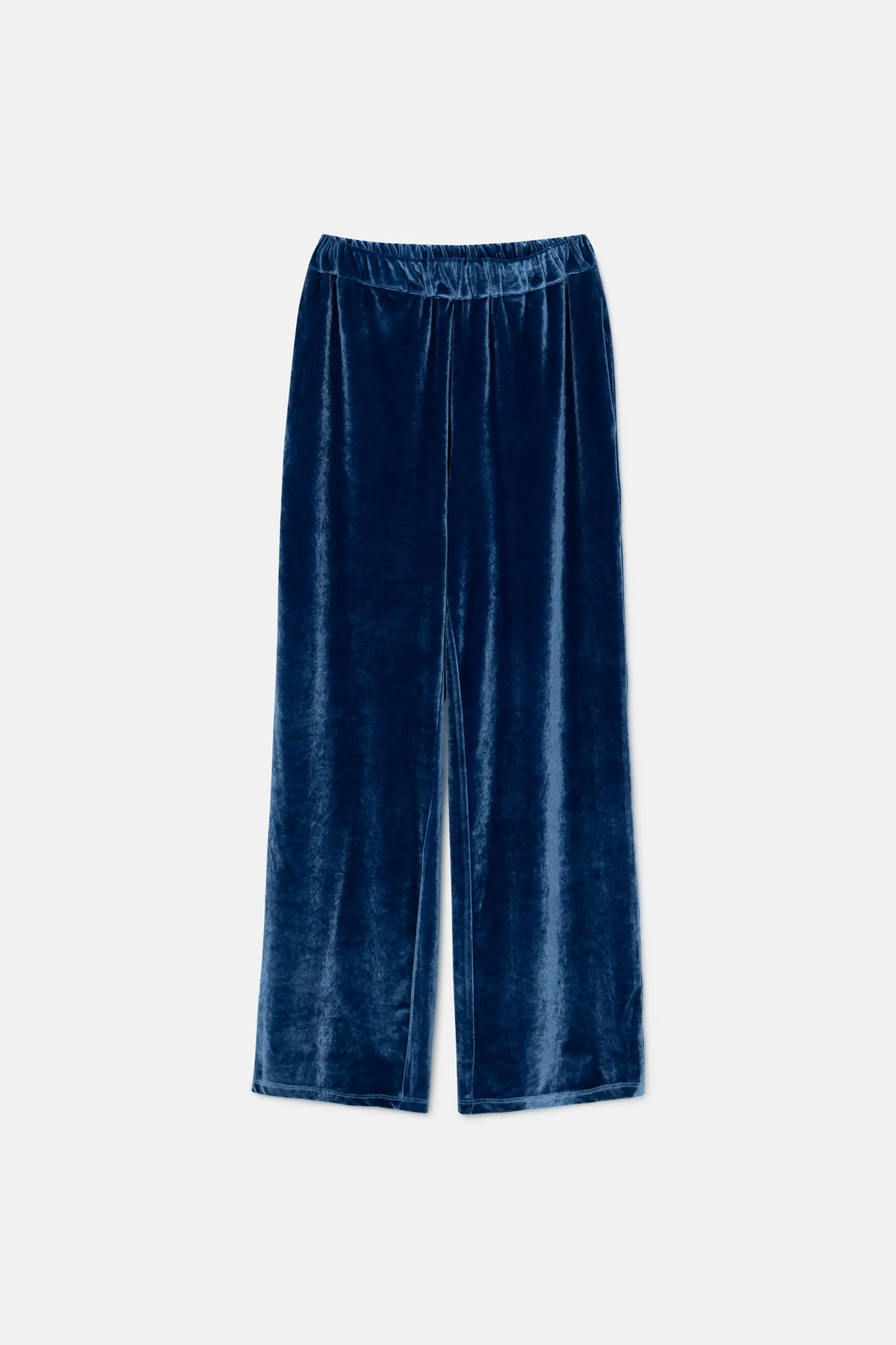 Pantalón largo elástico de terciopelo azul