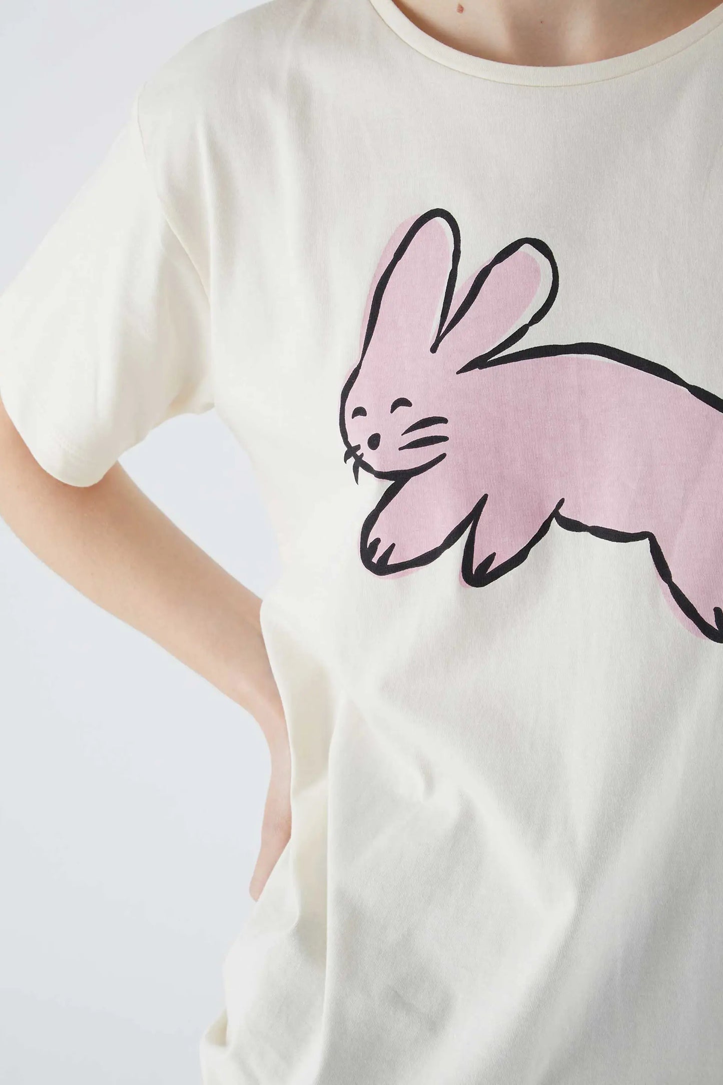 Camiseta de algodón con gráfica de conejo