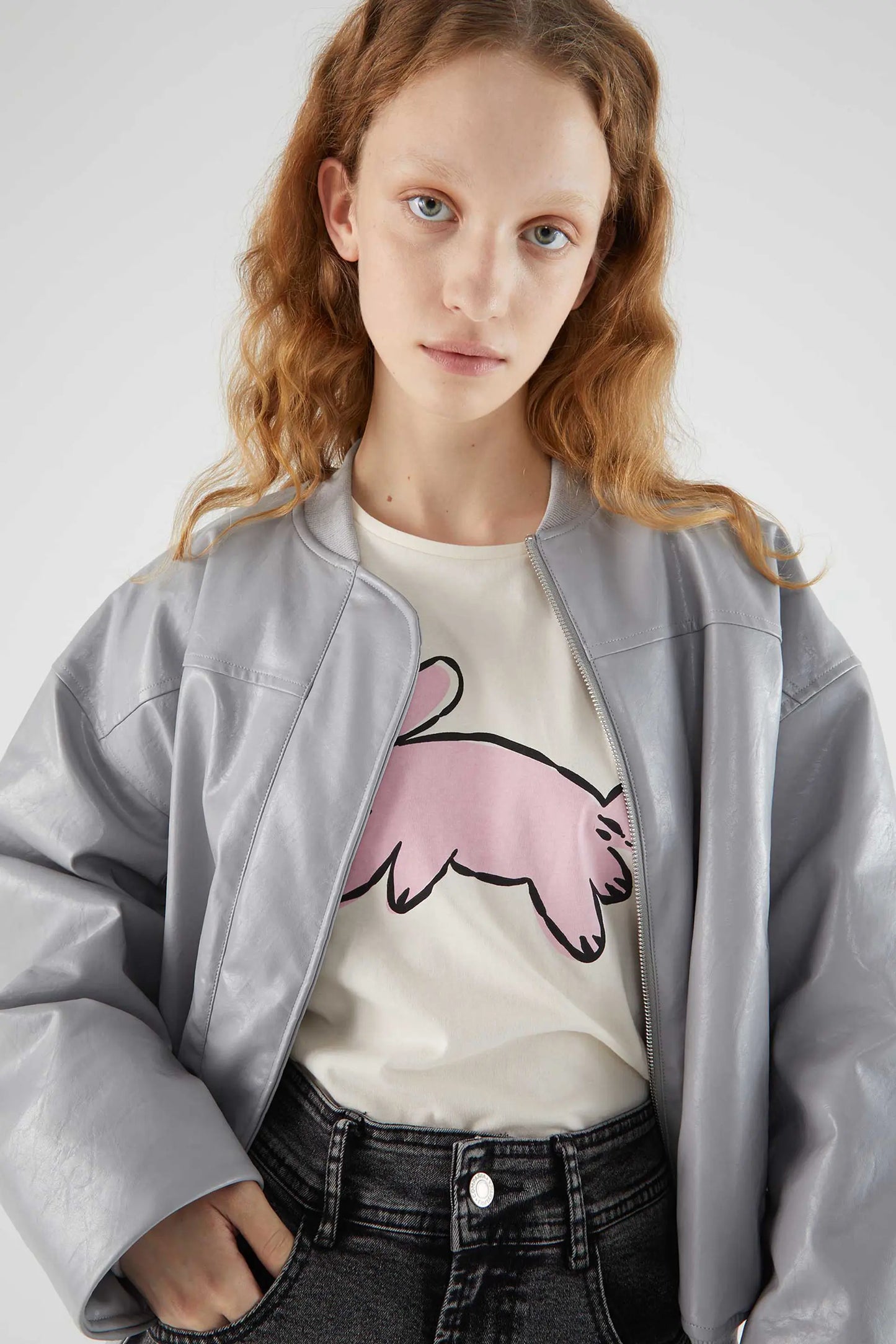 Camiseta de algodón con gráfica de conejo