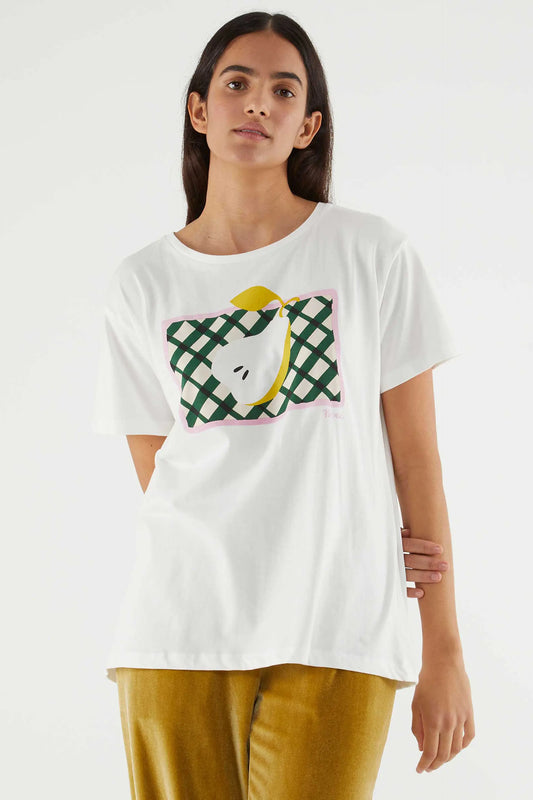 Camiseta de algodón con gráfica de pera
