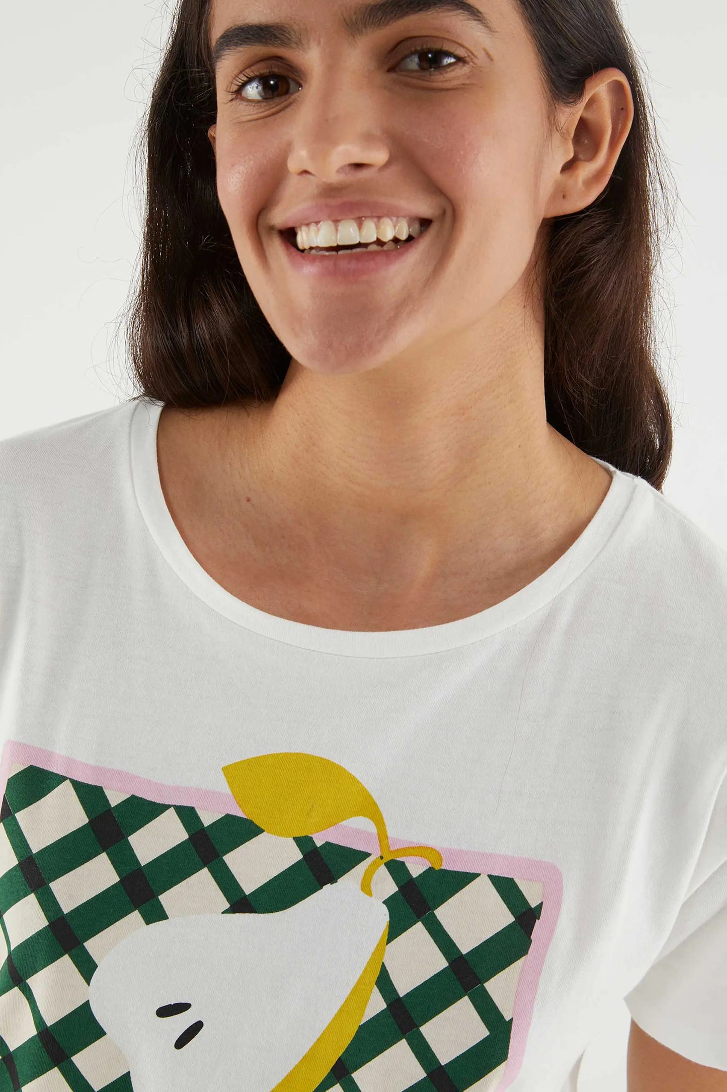 Camiseta de algodón con gráfica de pera