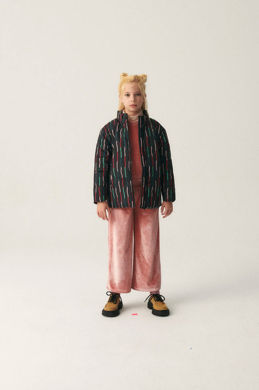 Unisex pants in pink velvet